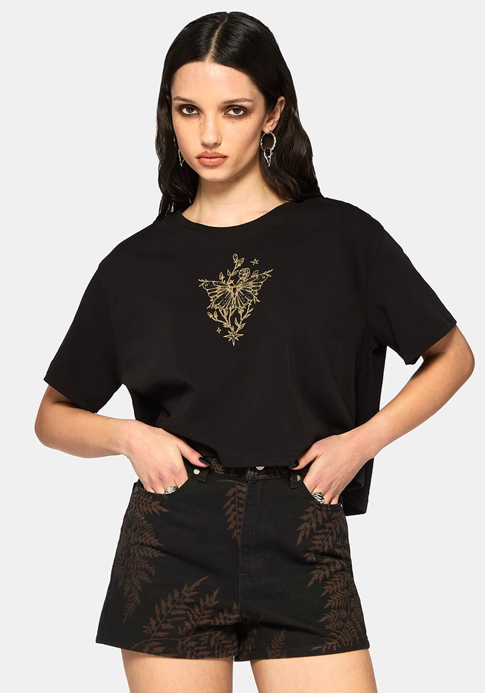 Ruin Fern Printed Denim Short - Image 3