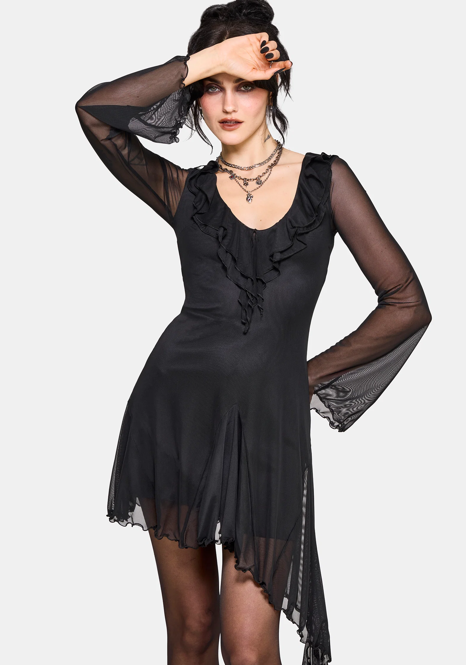 Sabriel Flute Sleeve Mini Dress - Image 4