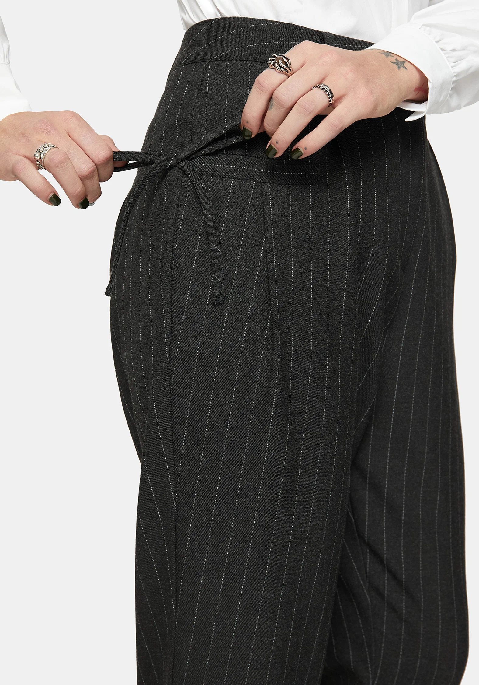 Sabrina Pinstripe Bow Detail Trouser - Image 2