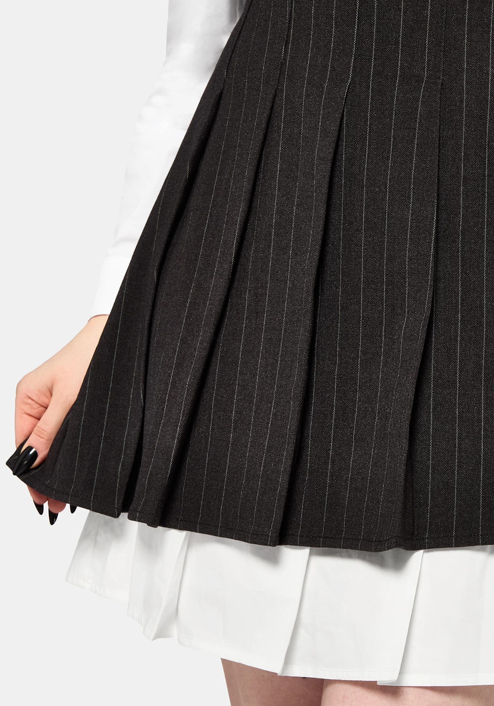 Sabrina Striped Pleated Tie Side Pinafore Dress - Image 5