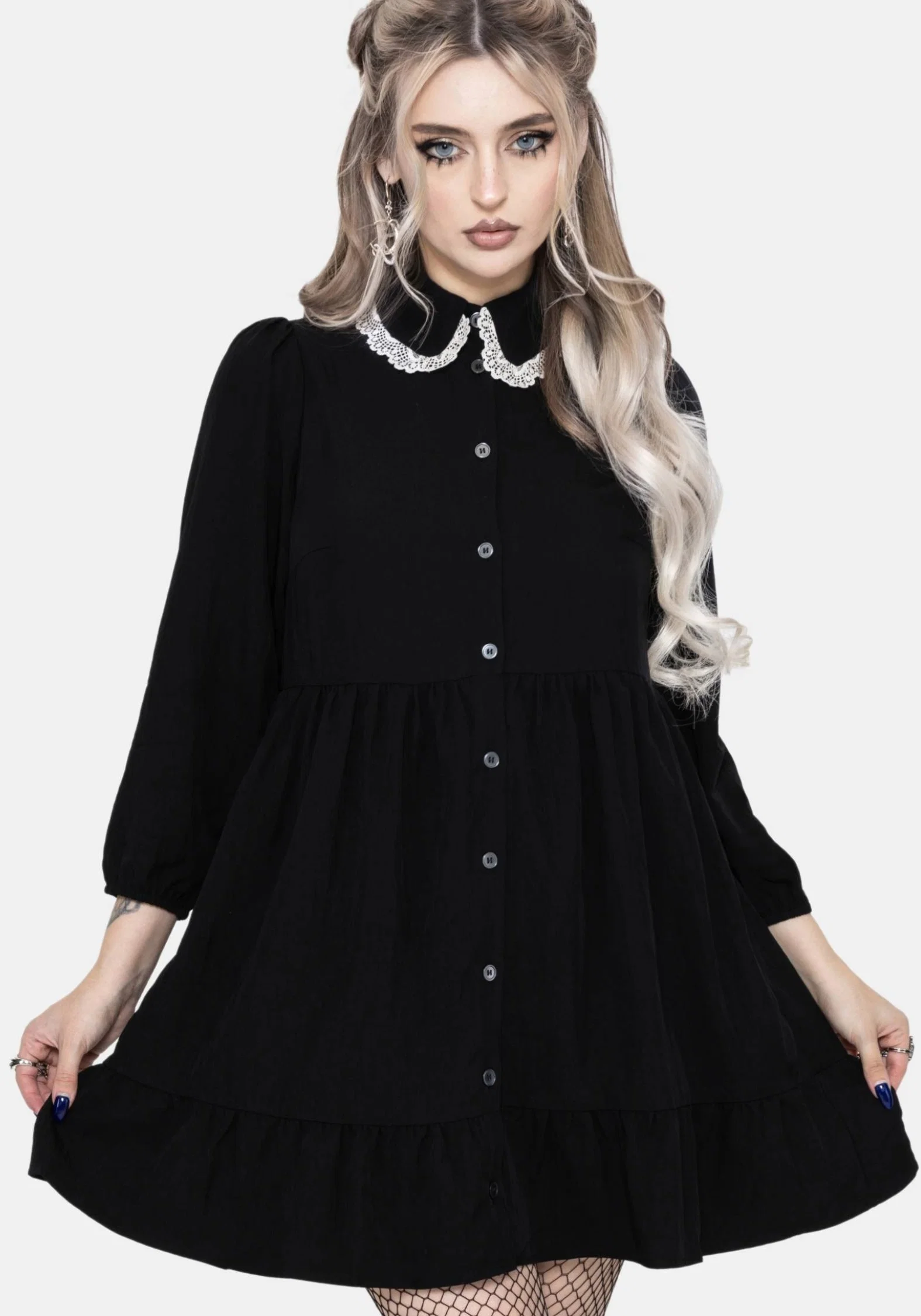 Salem Collar Mini Smock Dress - Image 4
