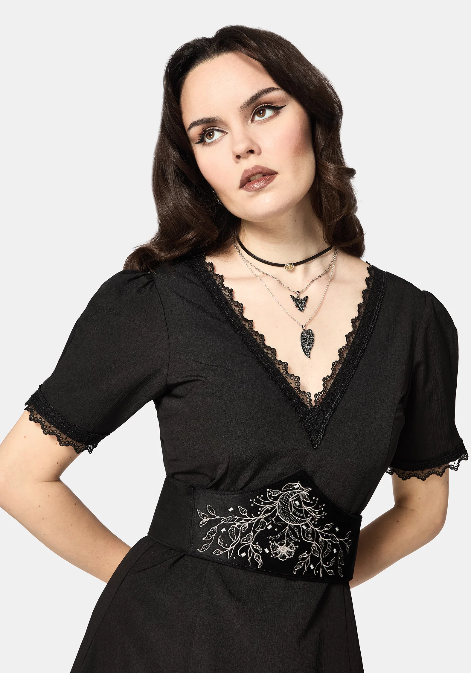 Sanzia Tie Back Lace Midi Dress - Image 5
