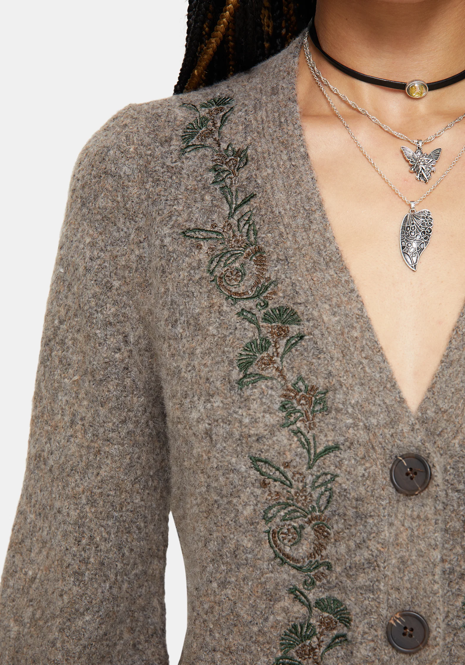 Sao Thistle Embroidered Knit Cardigan - Image 2