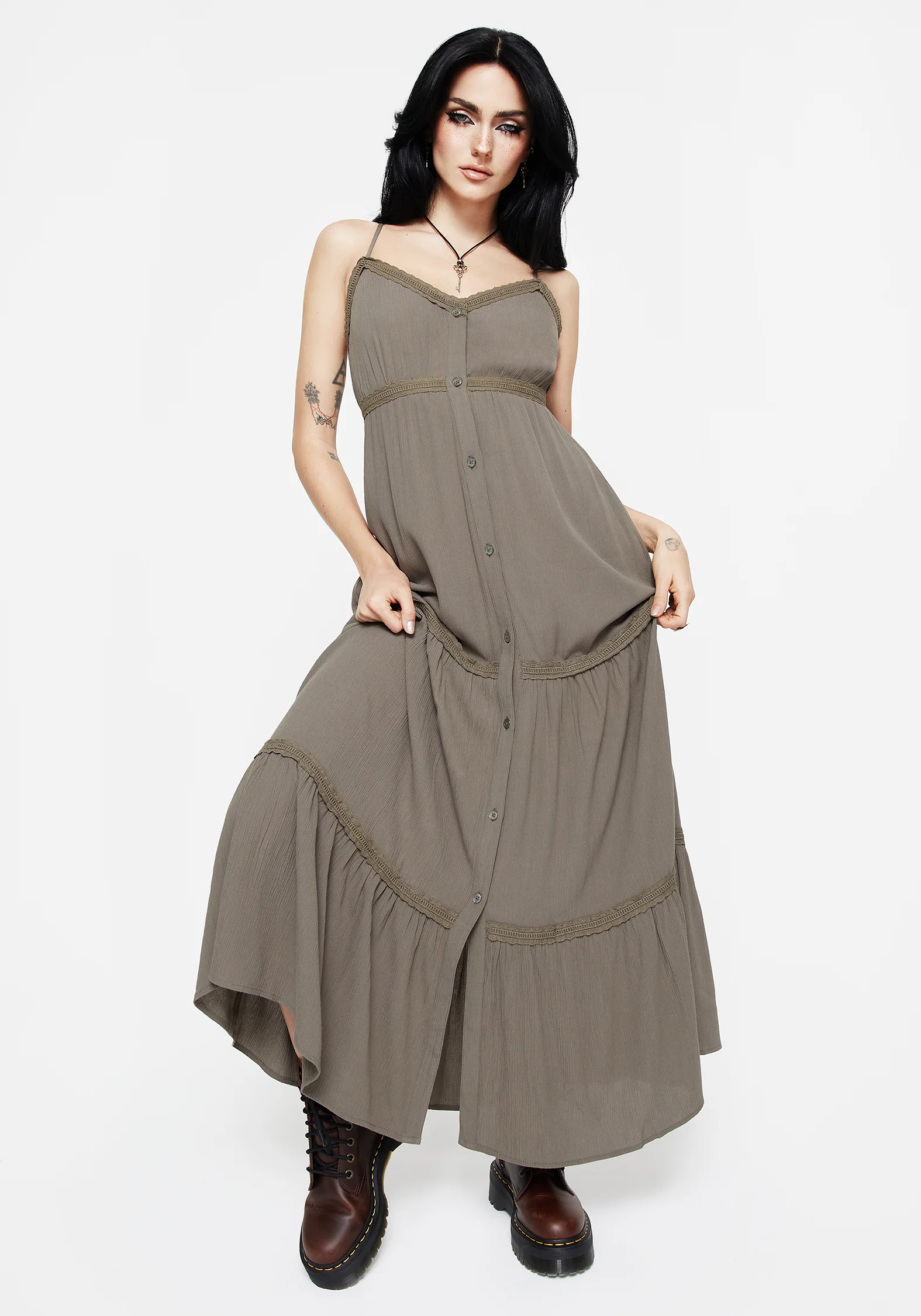 Sara Tiered Lace Maxi Cami Dress - Image 4