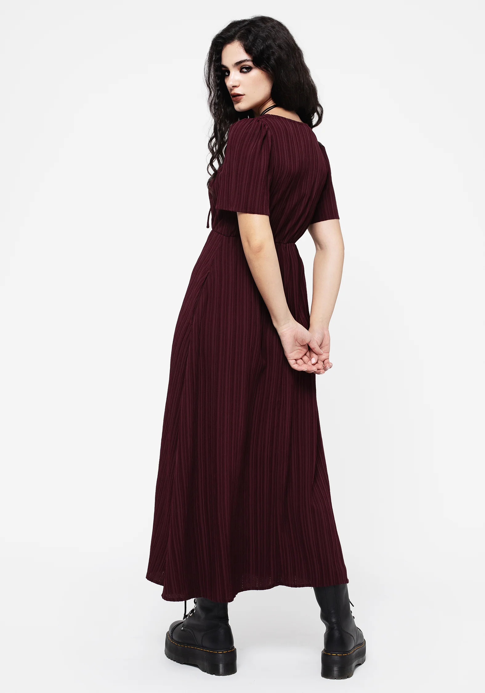 Sarcophagi Ruched Front Midaxi Dress - Image 3