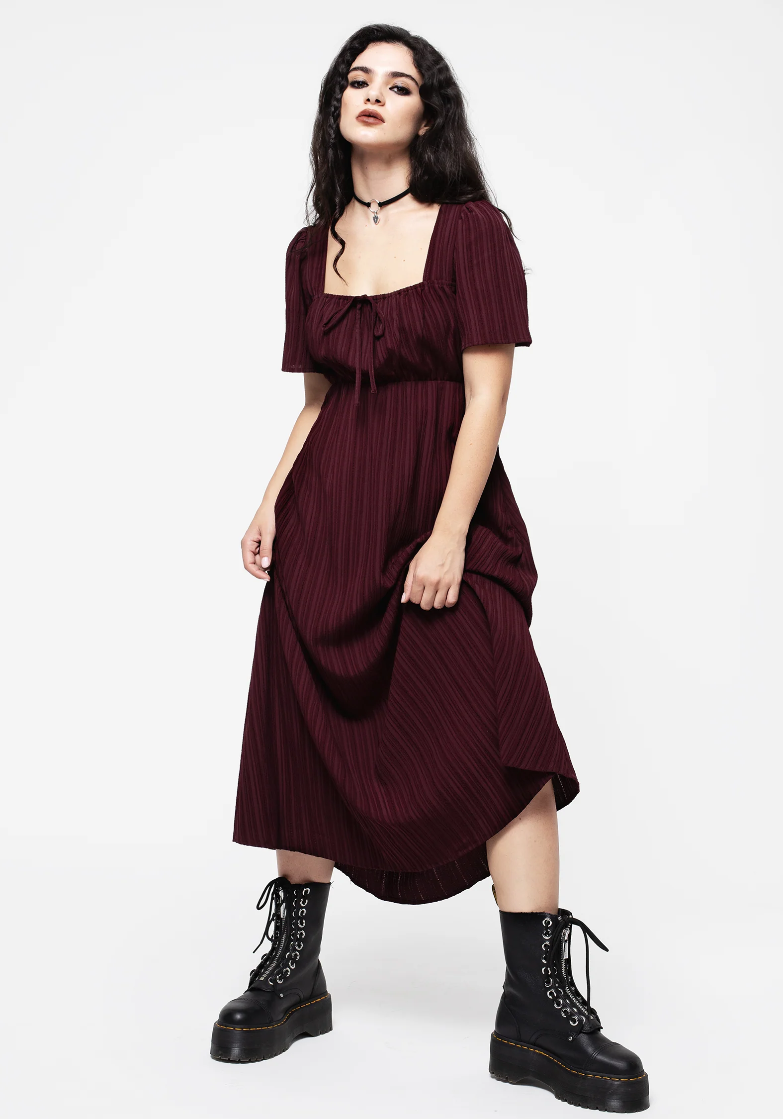 Sarcophagi Ruched Front Midaxi Dress - Image 4