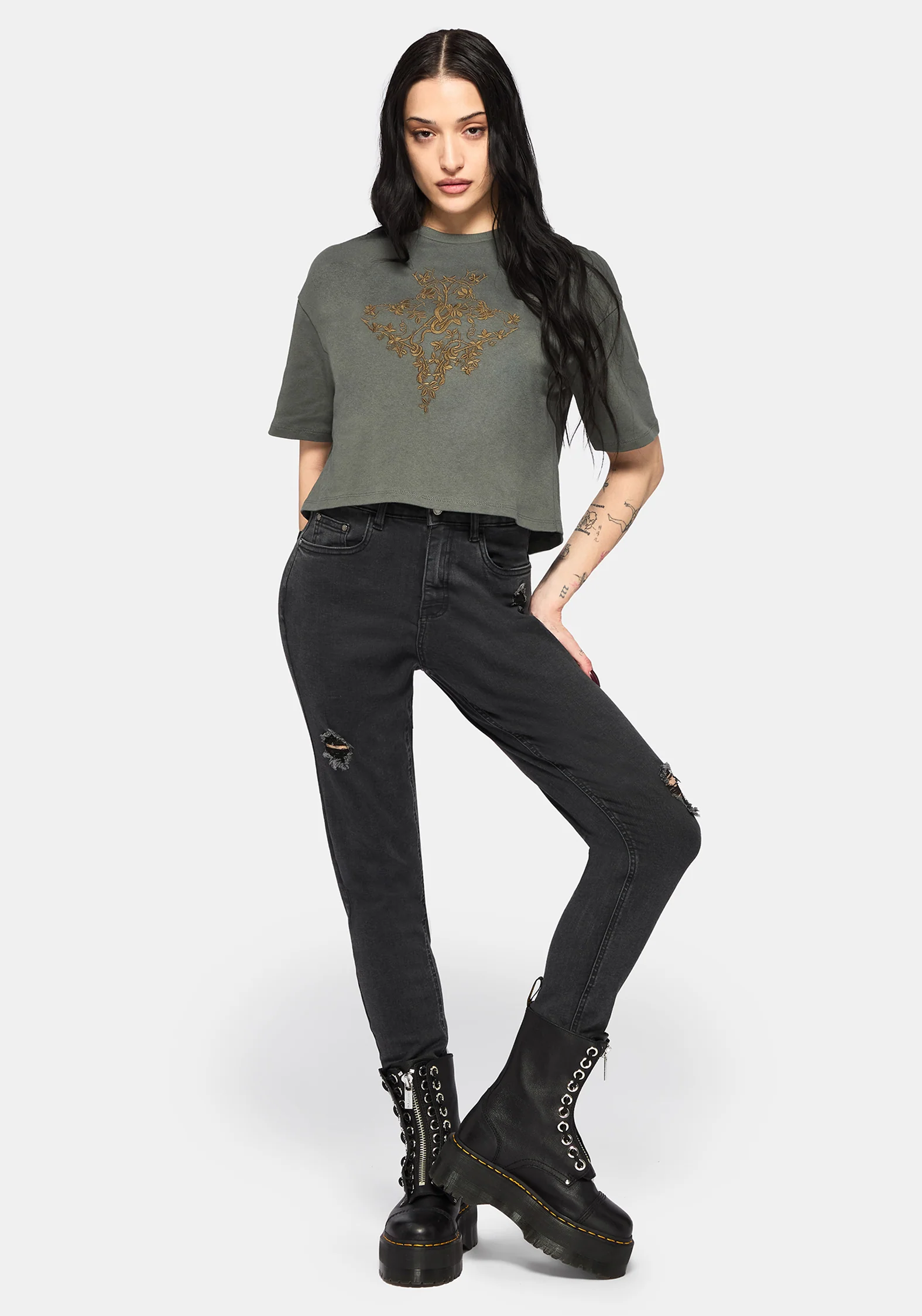 Saski Thorn Boxy Crop T-Shirt - Image 3