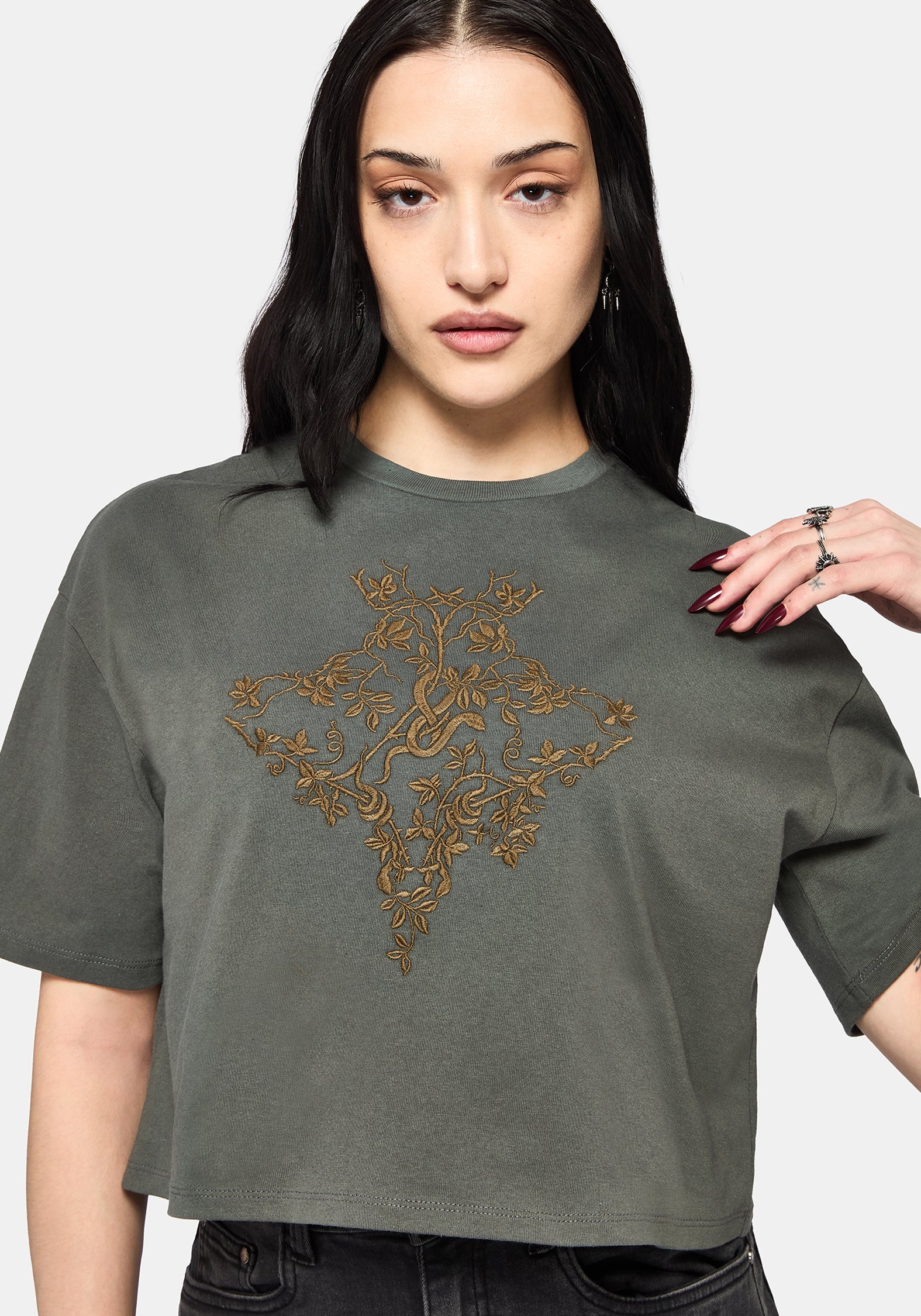 Saski Thorn Boxy Crop T-Shirt - Image 4