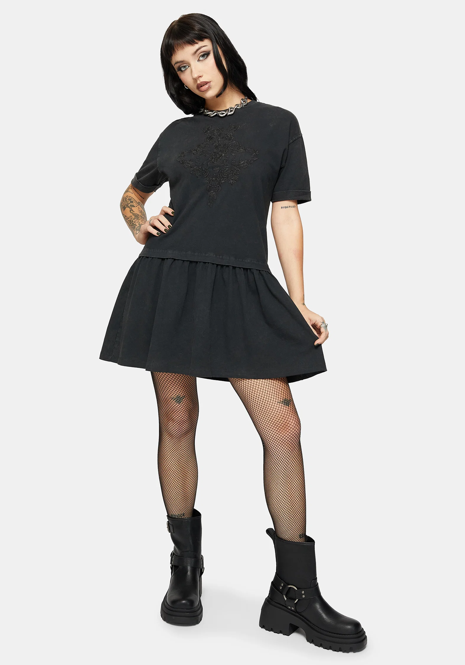 Saski Thorn Drop Waist Skater Dress - Image 6
