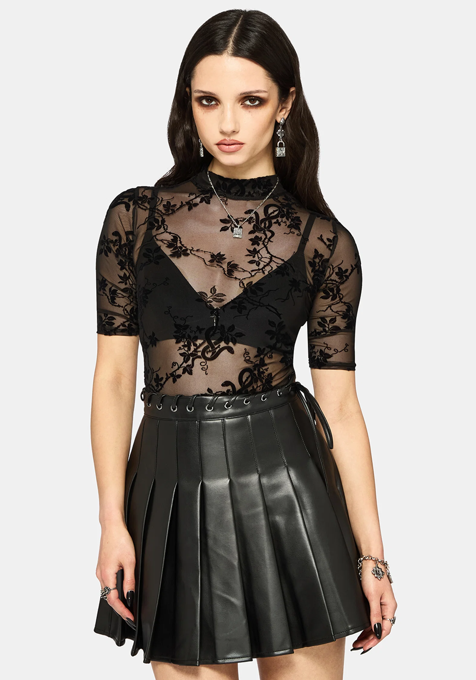 Saski Thorn Jinx Mesh Short Sleeve Top - Image 2