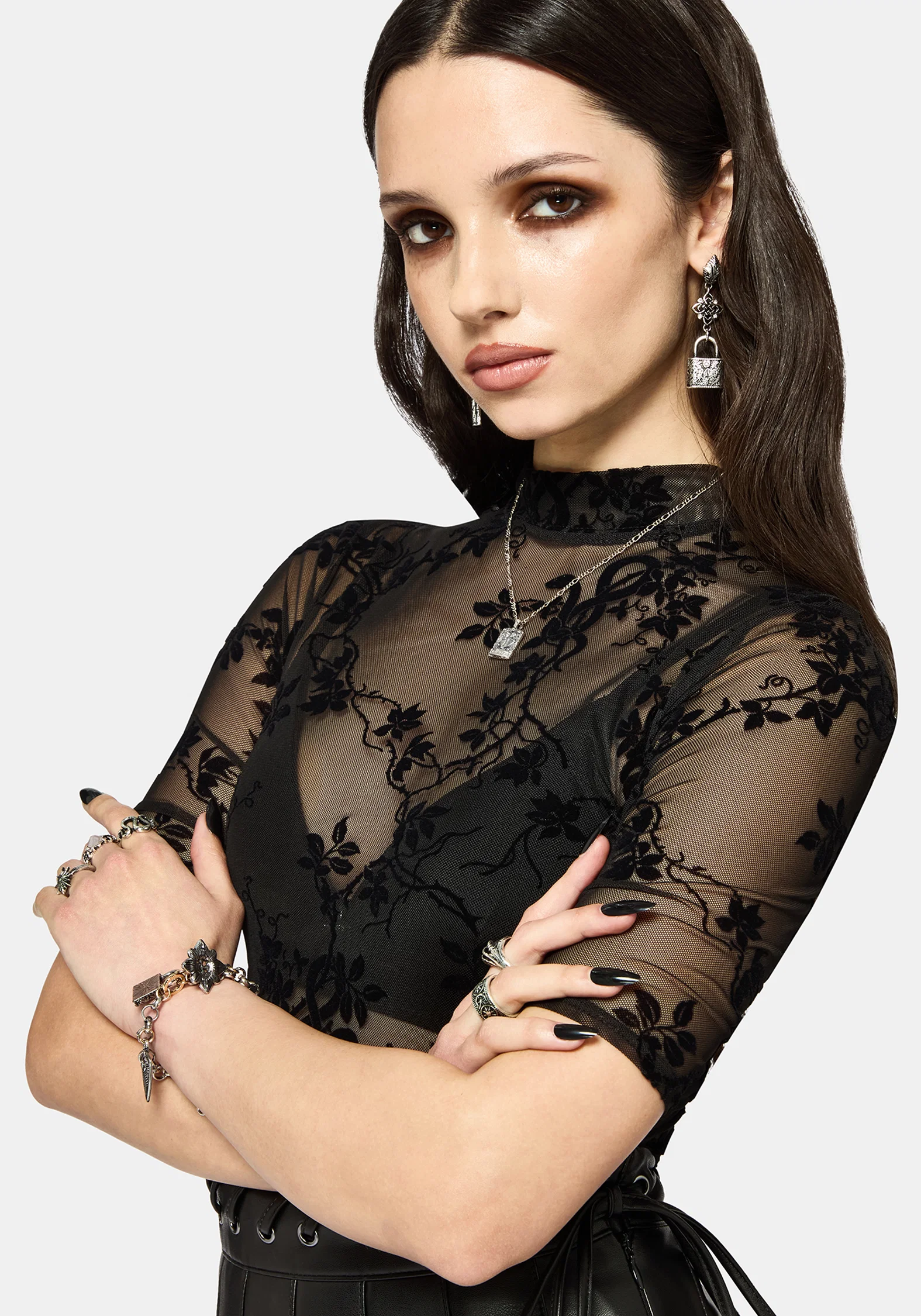 Saski Thorn Jinx Mesh Short Sleeve Top - Image 4