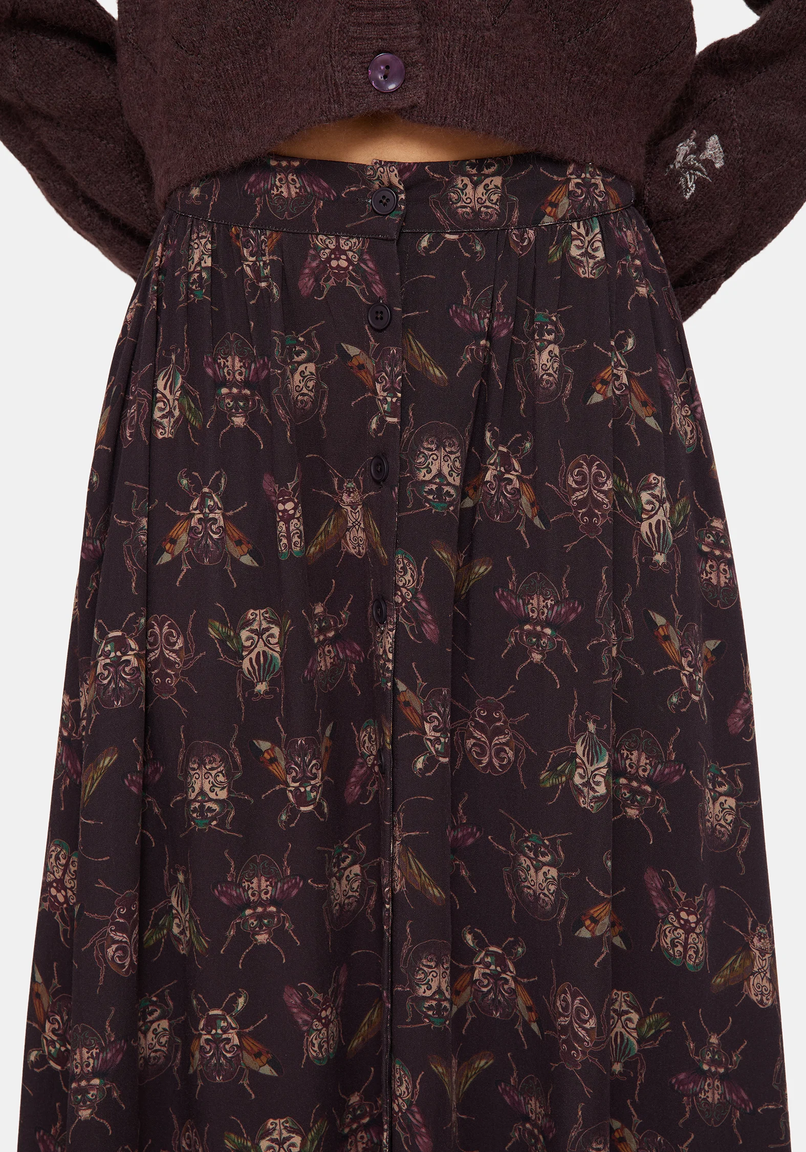 Scorn Bug Printed Midi Skirt - Image 2
