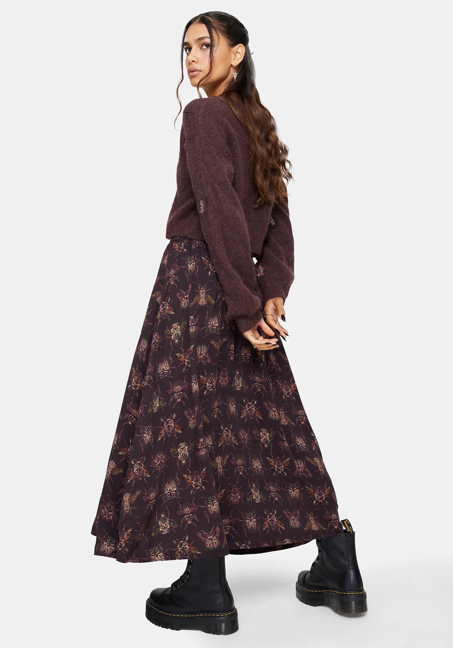 Scorn Bug Printed Midi Skirt - Image 5