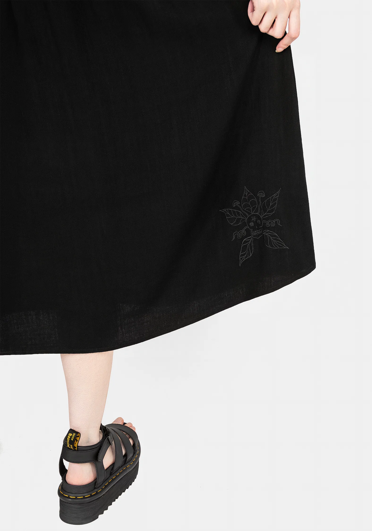 Scutellaria Embroidered Button Up Midi Dress - Image 9