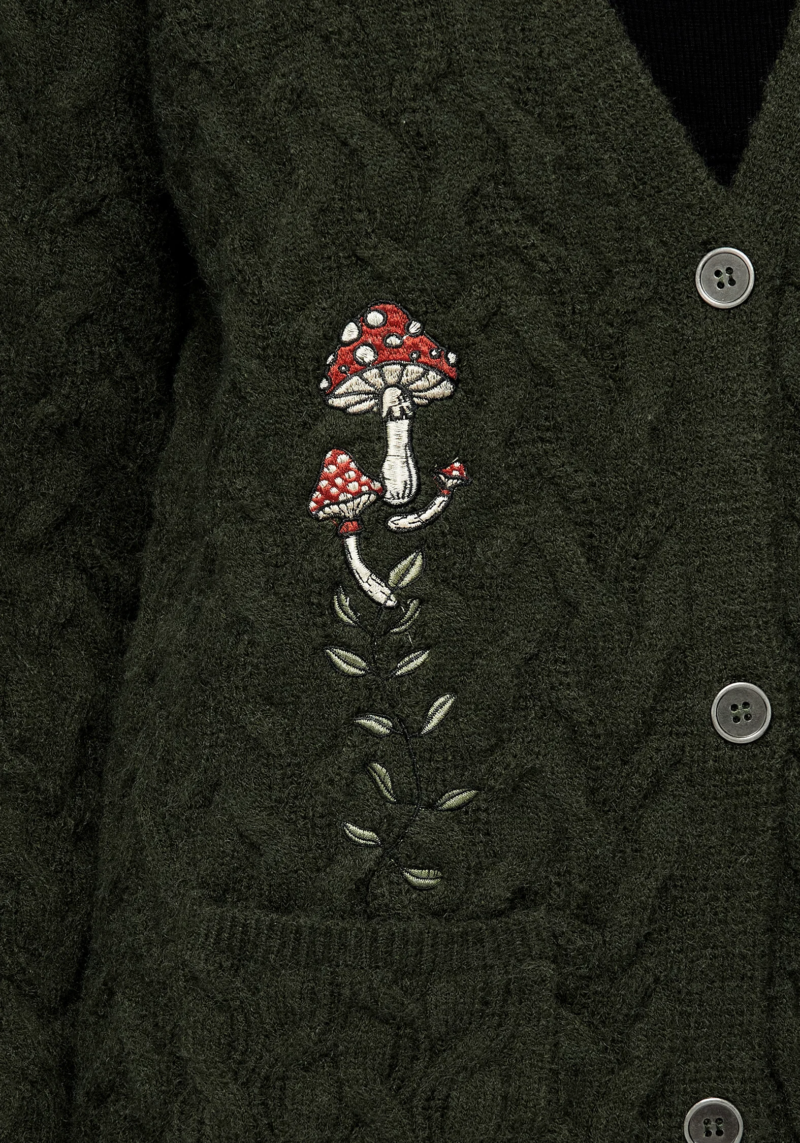 Seelie Embroidered Cable Knit Cardigan - Image 8