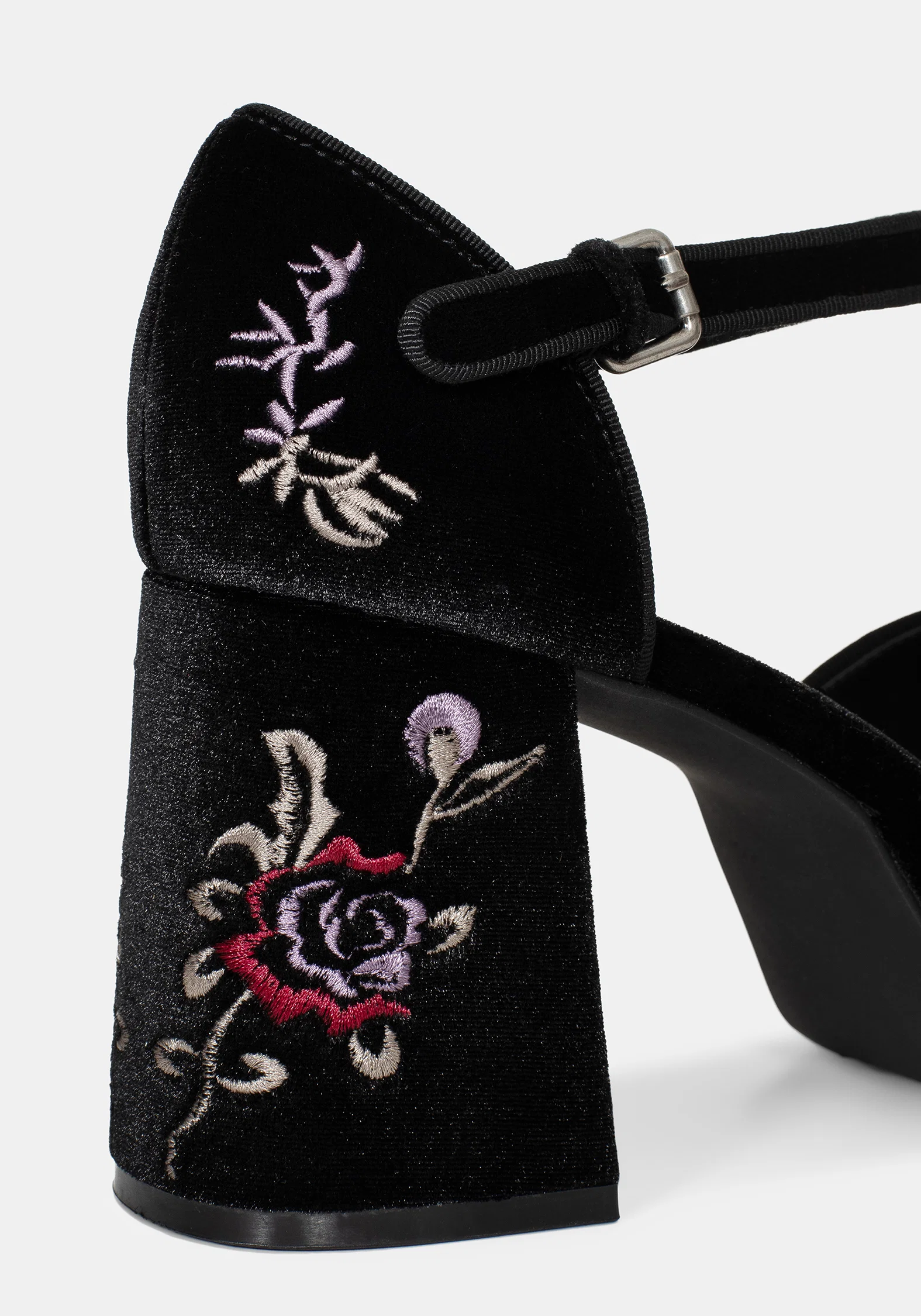 Selene Velvet Embroidered Platform Heels - Image 2