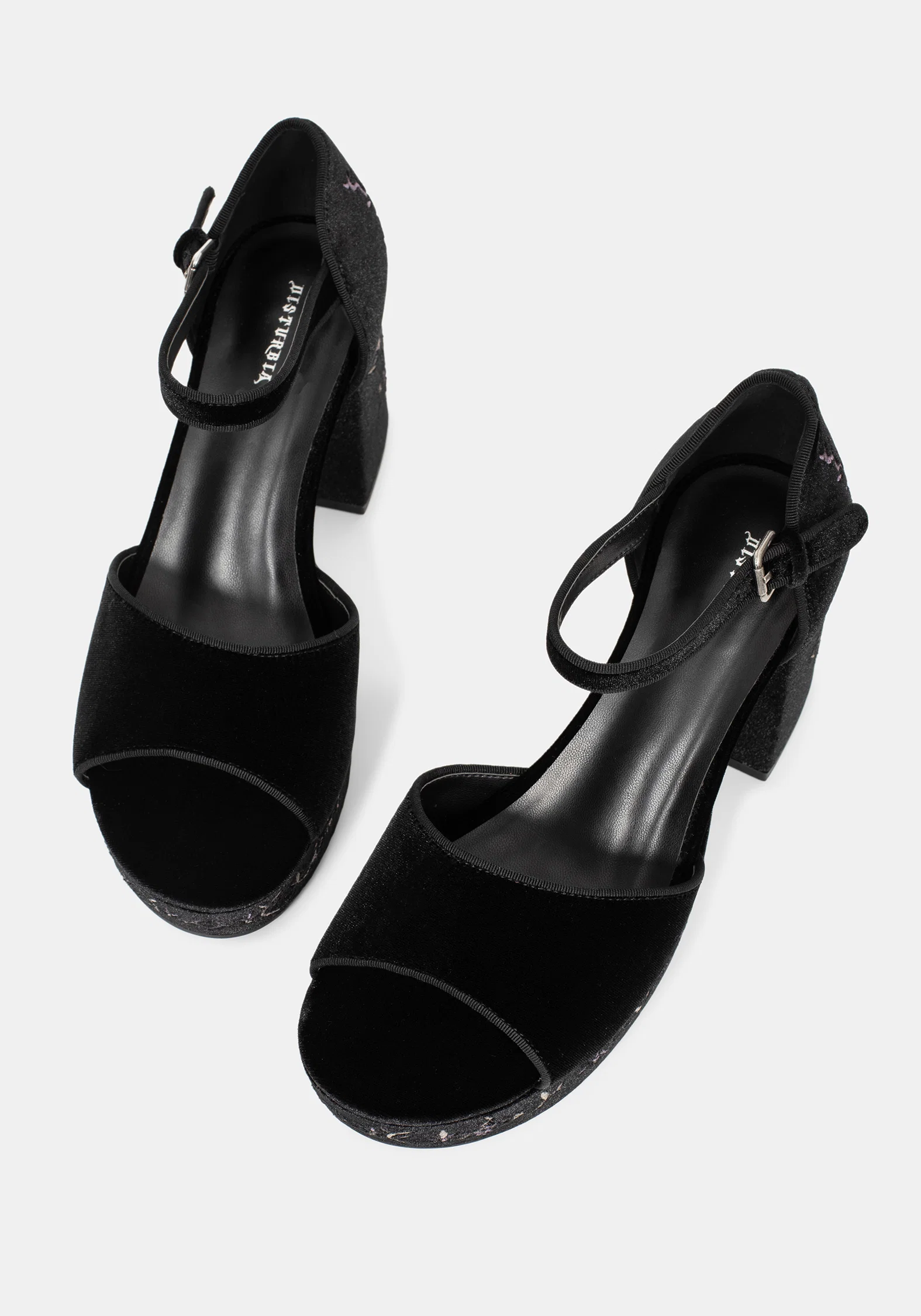 Selene Velvet Embroidered Platform Heels - Image 5