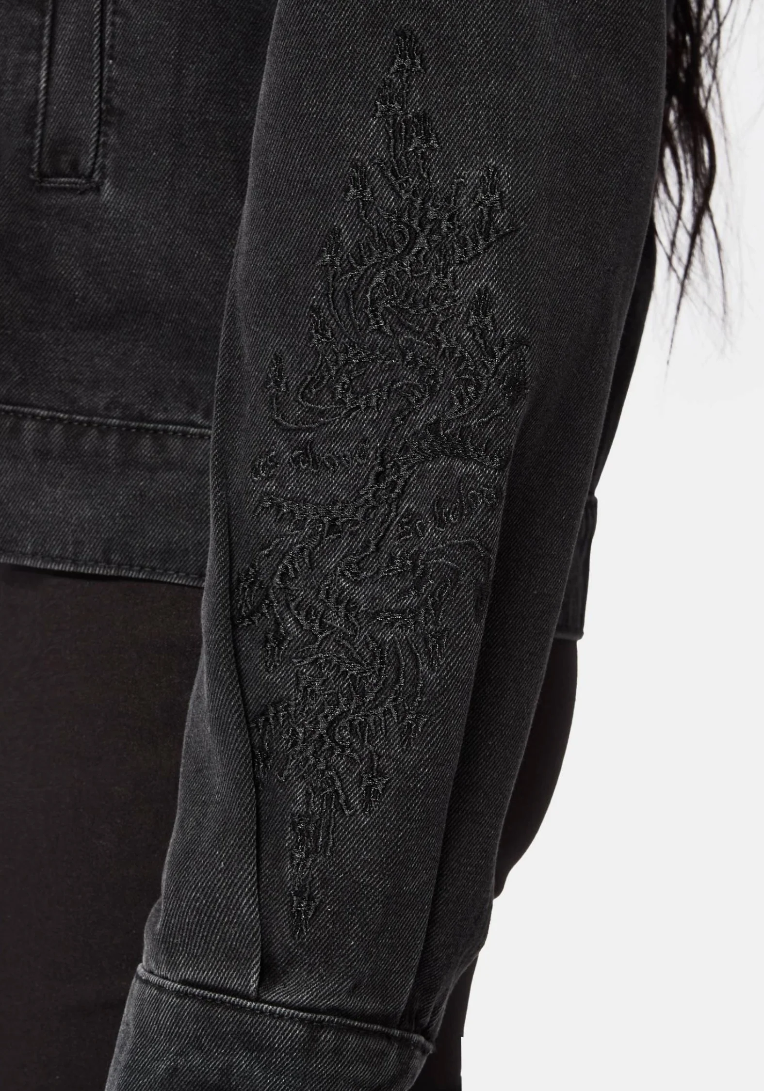 Selin Embroidered Boxy Denim Jacket - Image 4
