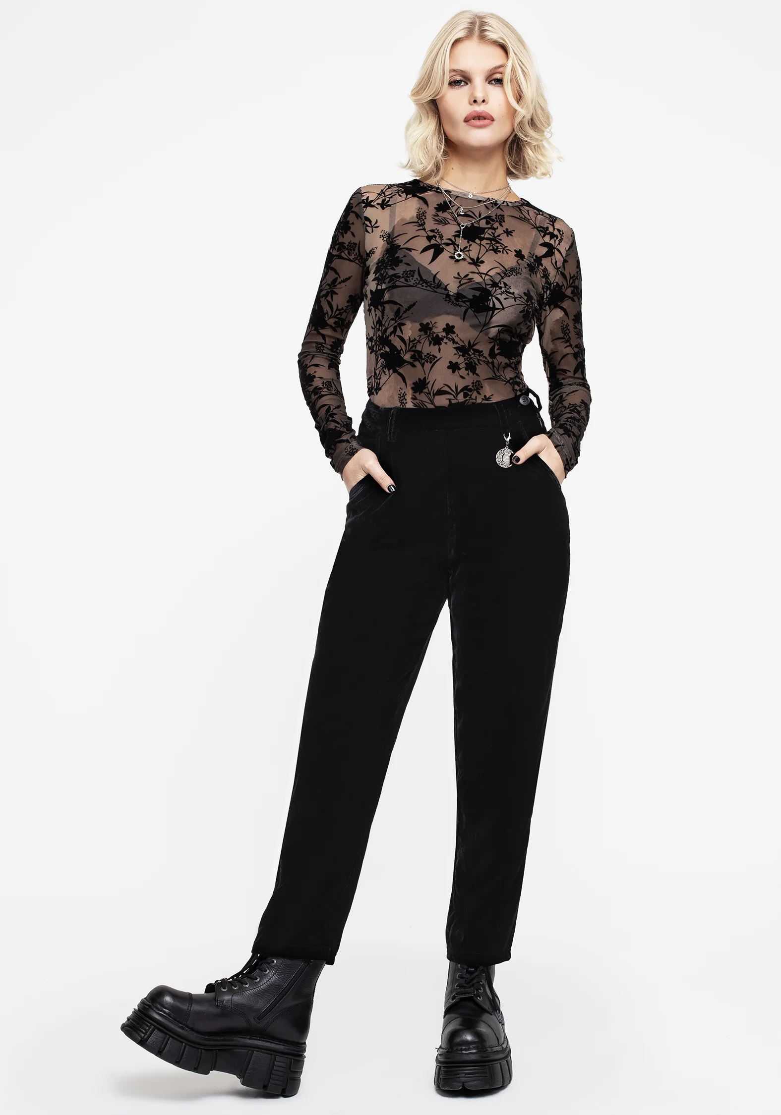 Shadow Velour Tapered Trousers - Image 4