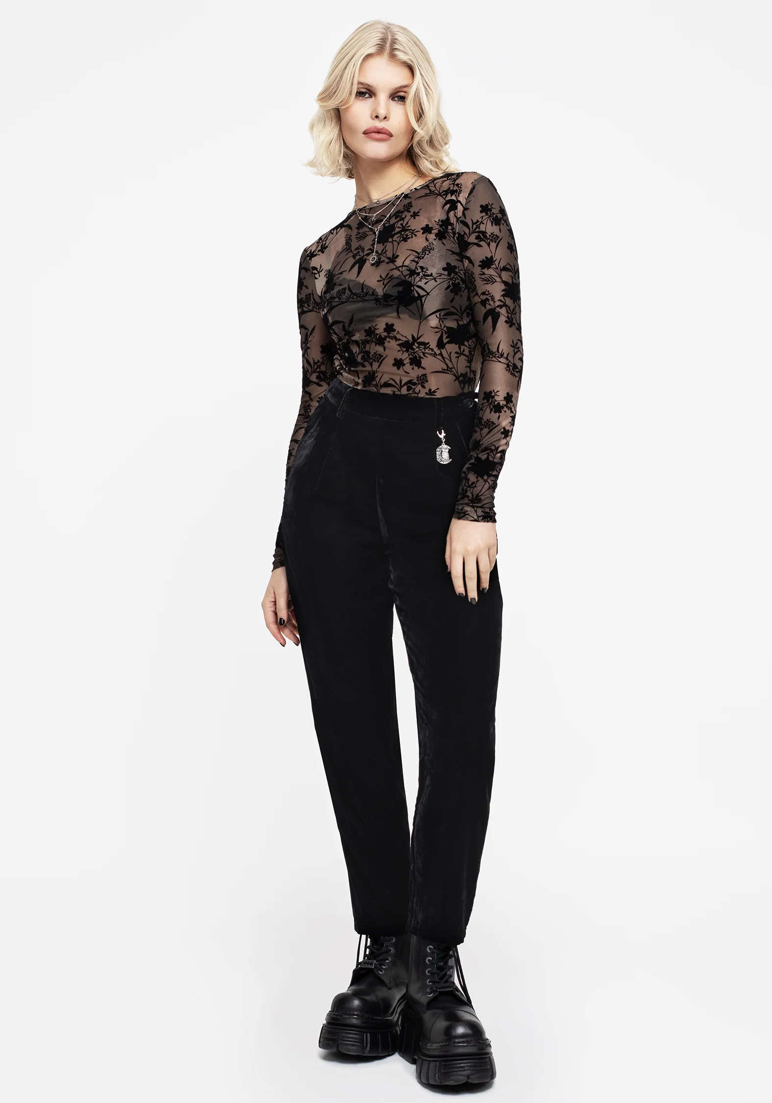 Shadow Velour Tapered Trousers - Image 5