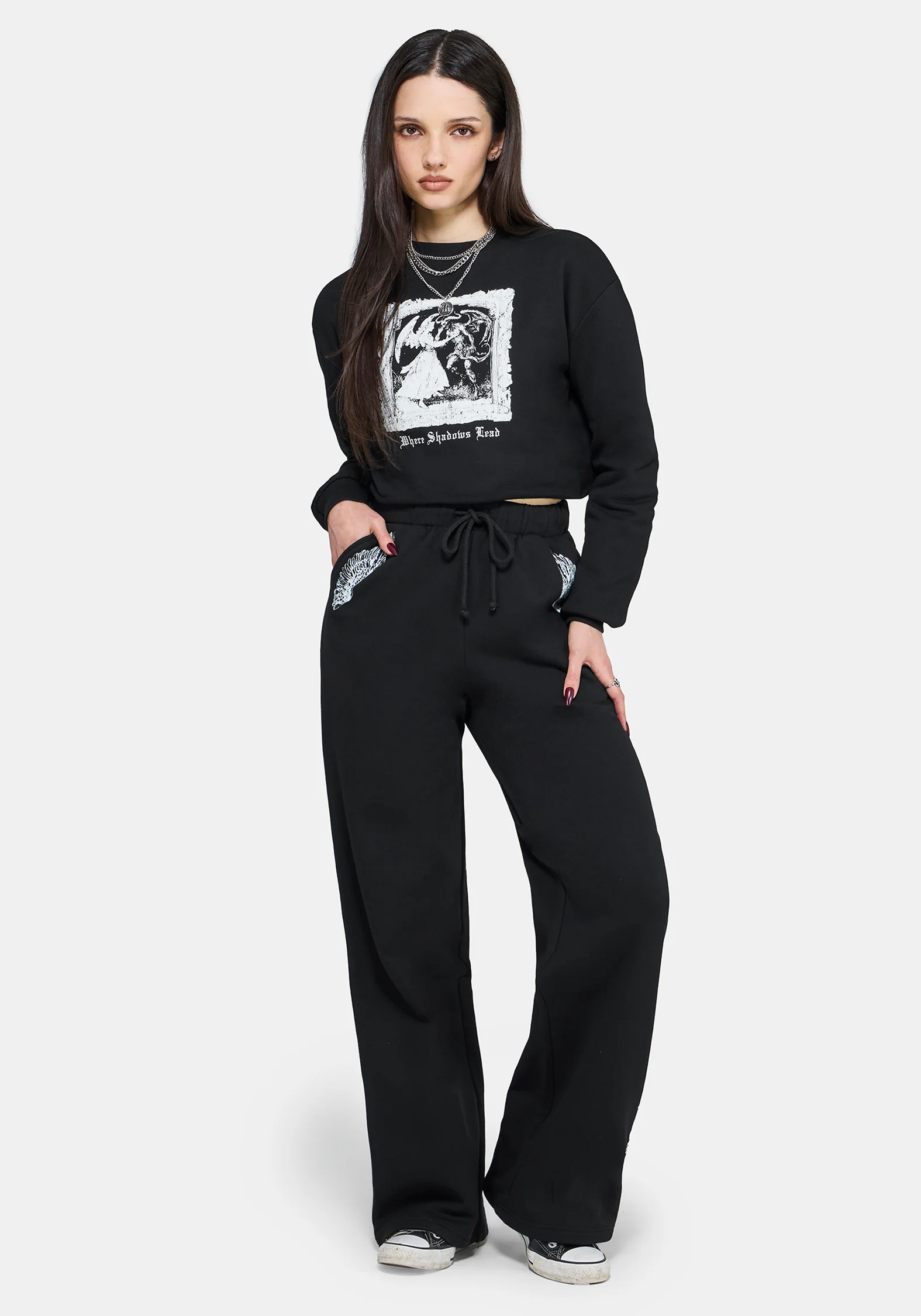 Shadows Crop Sweat Top - Image 3