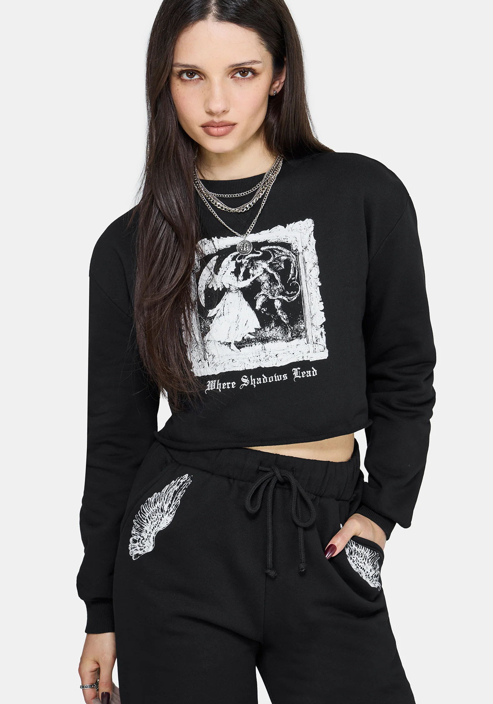 Shadows Crop Sweat Top - Image 5