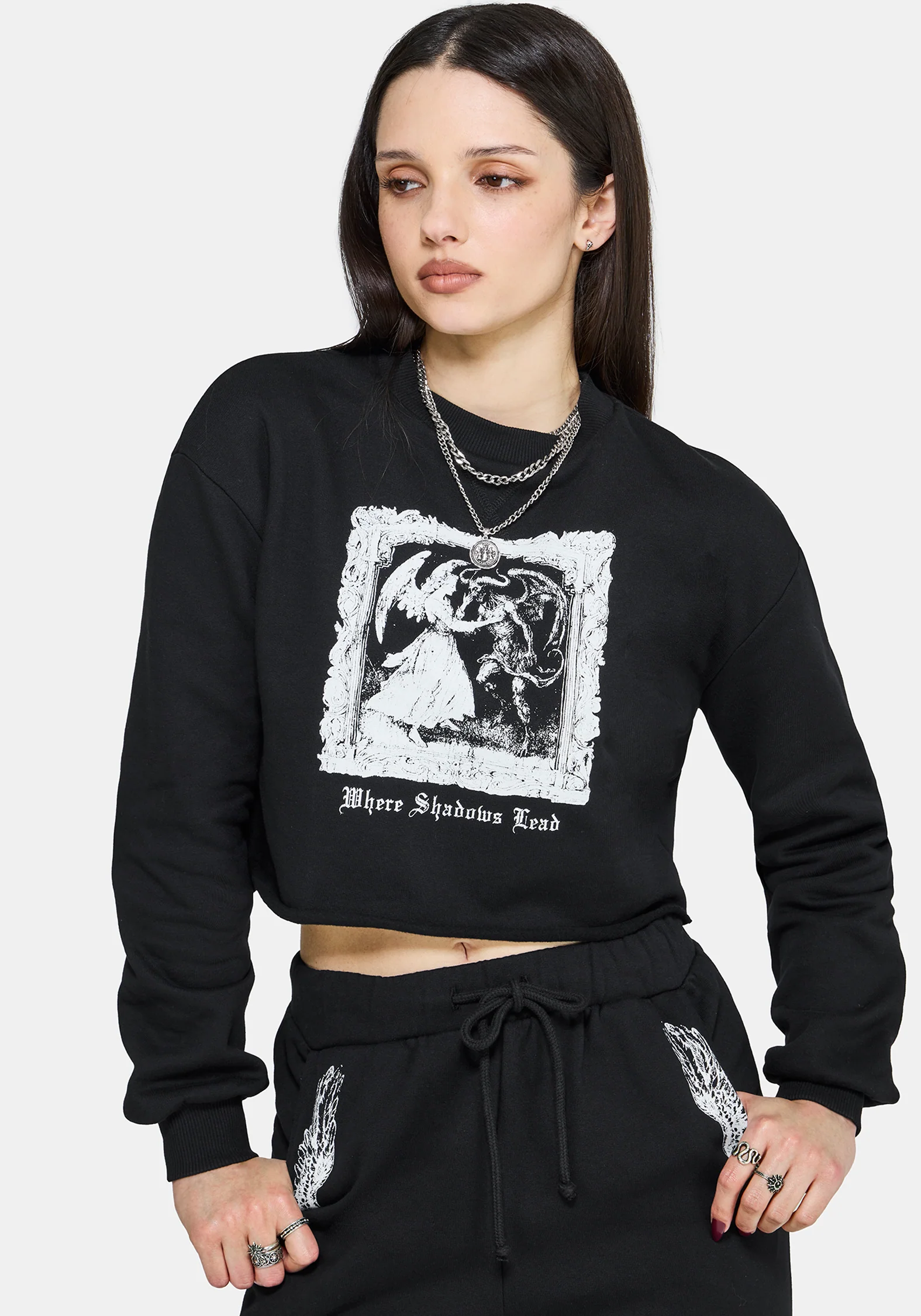 Shadows Crop Sweat Top - Image 6