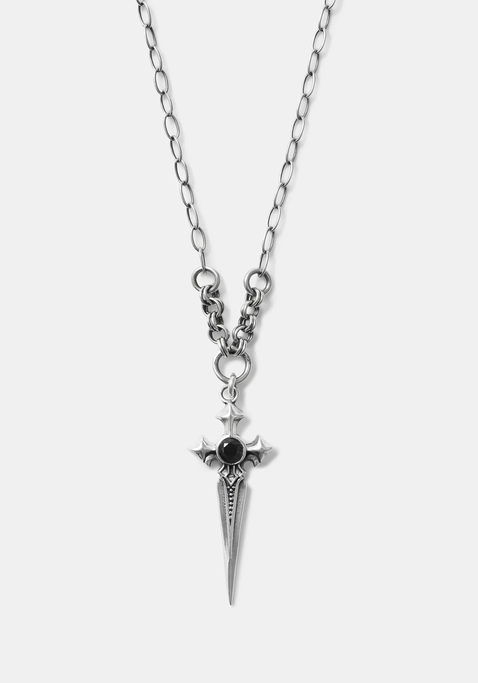 Sica Sword Sterling Silver Black Spinel Necklace - Image 3