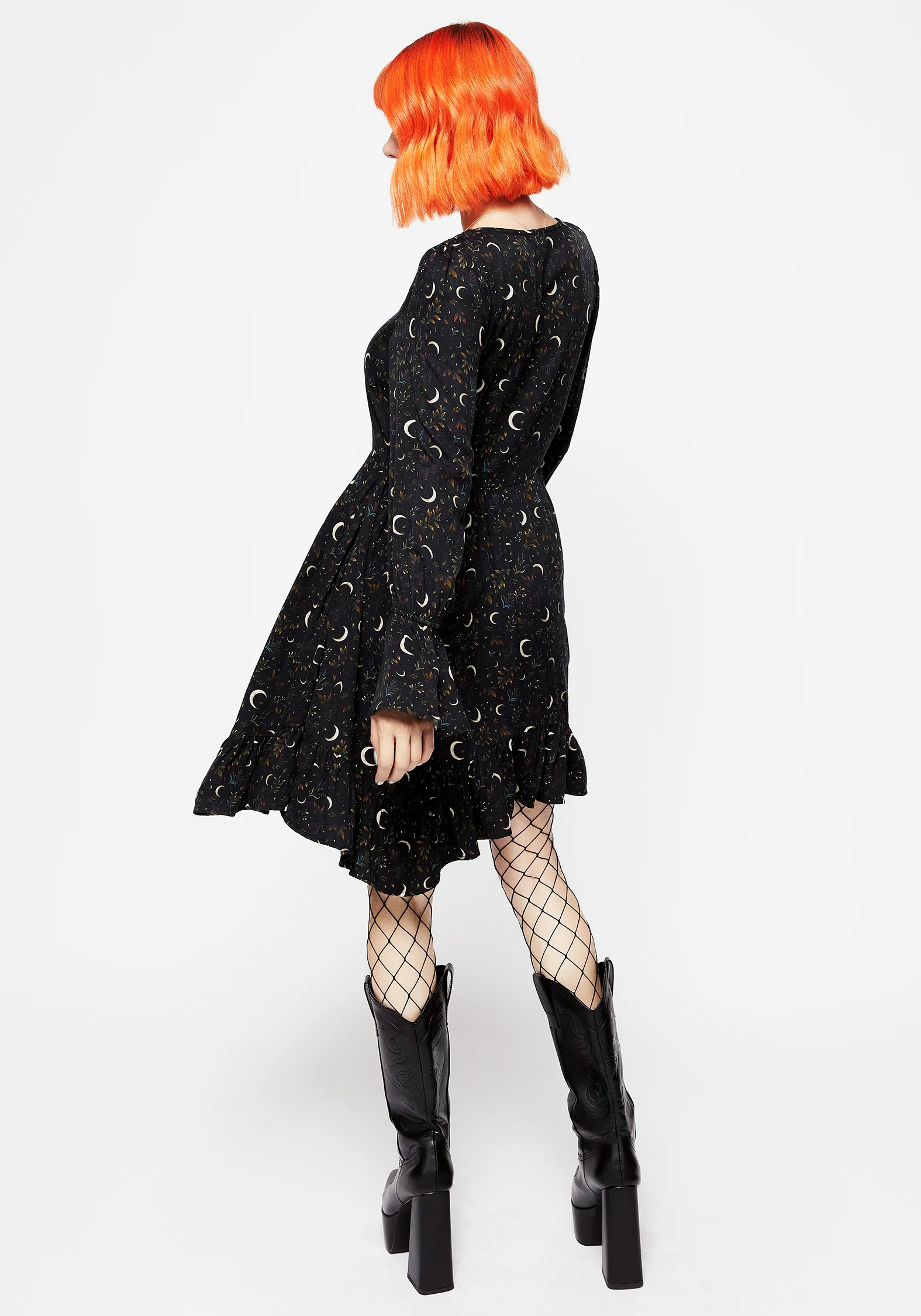 Sickle Moon Handkerchief Hem Mini Dress - Image 3