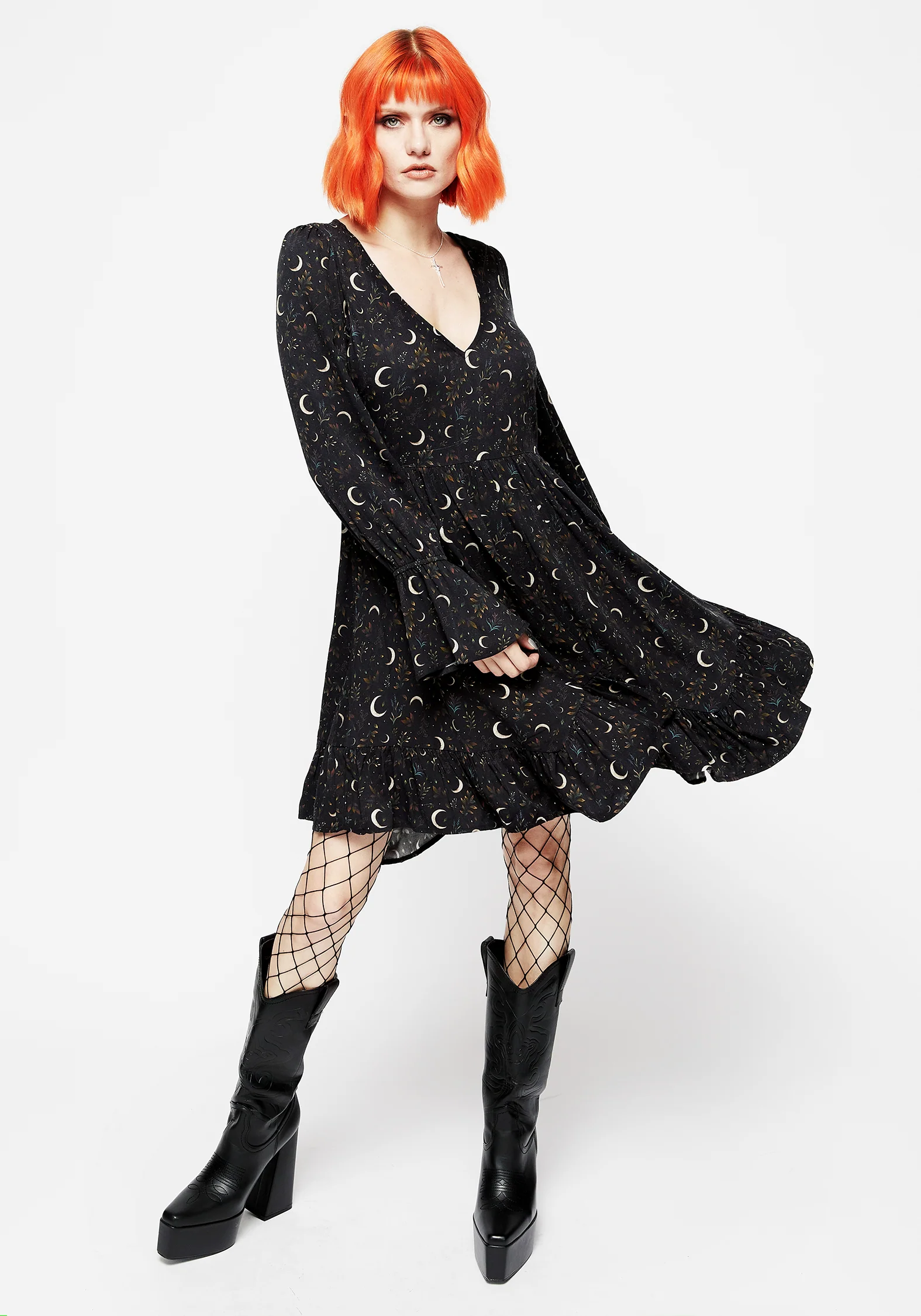 Sickle Moon Handkerchief Hem Mini Dress - Image 4