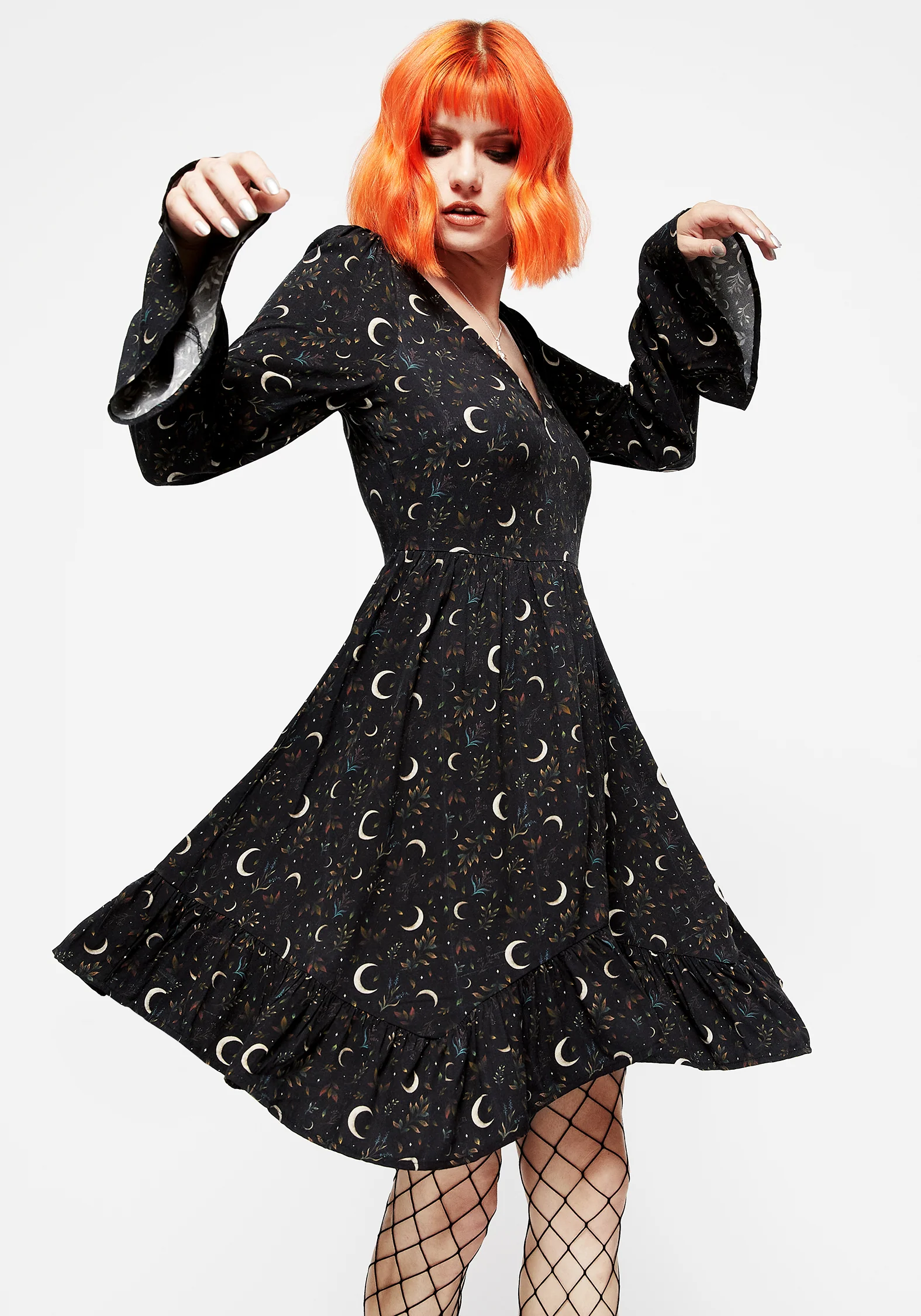 Sickle Moon Handkerchief Hem Mini Dress - Image 5