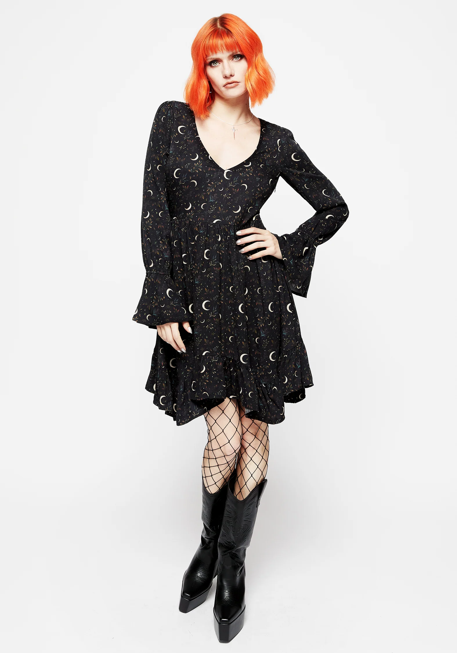 Sickle Moon Handkerchief Hem Mini Dress - Image 6