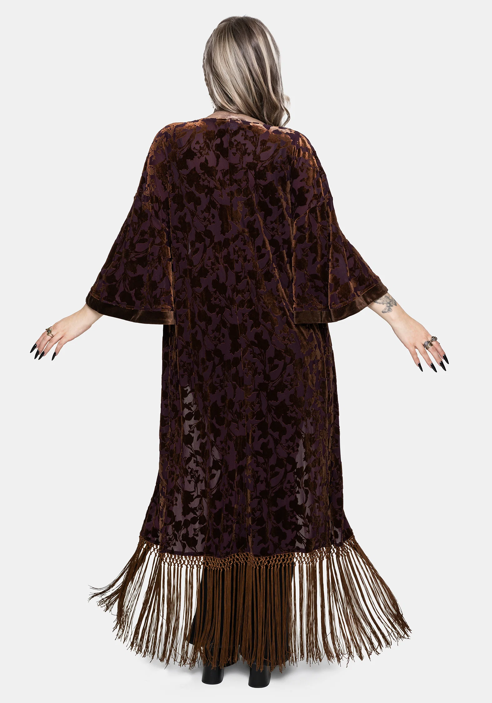 Sienna Devore Fringe Kimono - Image 3