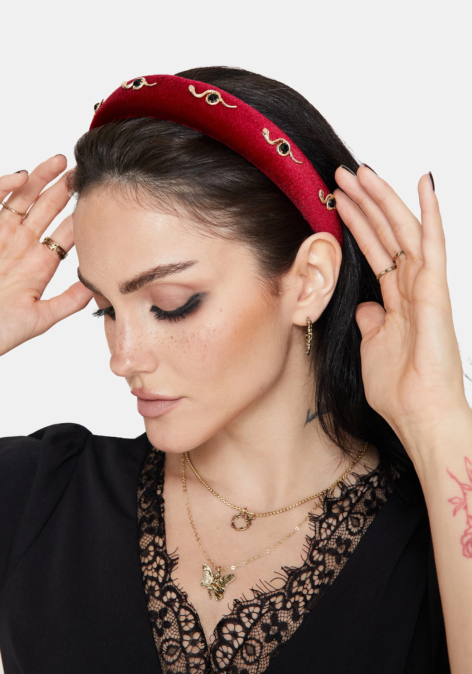 Silas Snake Velvet Padded Aliceband - Image 4