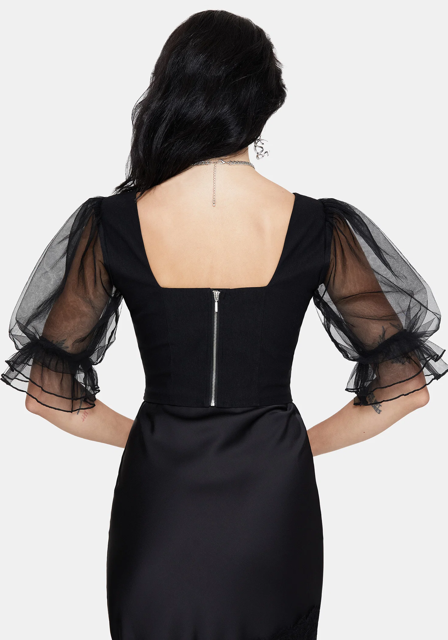 Silva Climbing Roses Embroidered Puff Sleeve Top - Image 3
