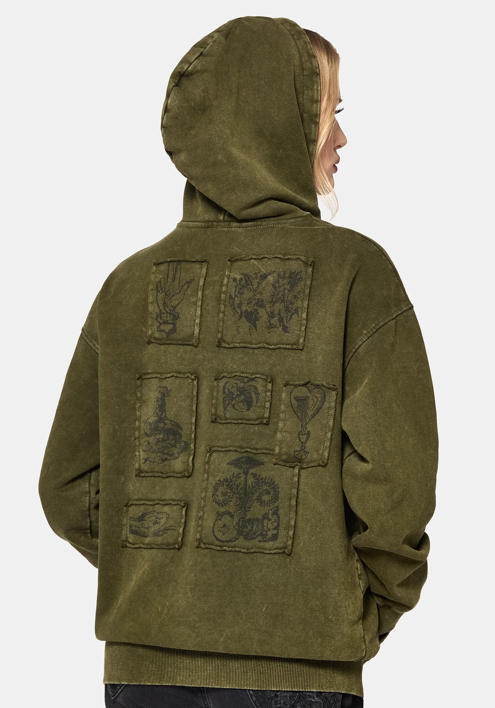 Sira Oversized Applique Patch Hoodie - Image 6