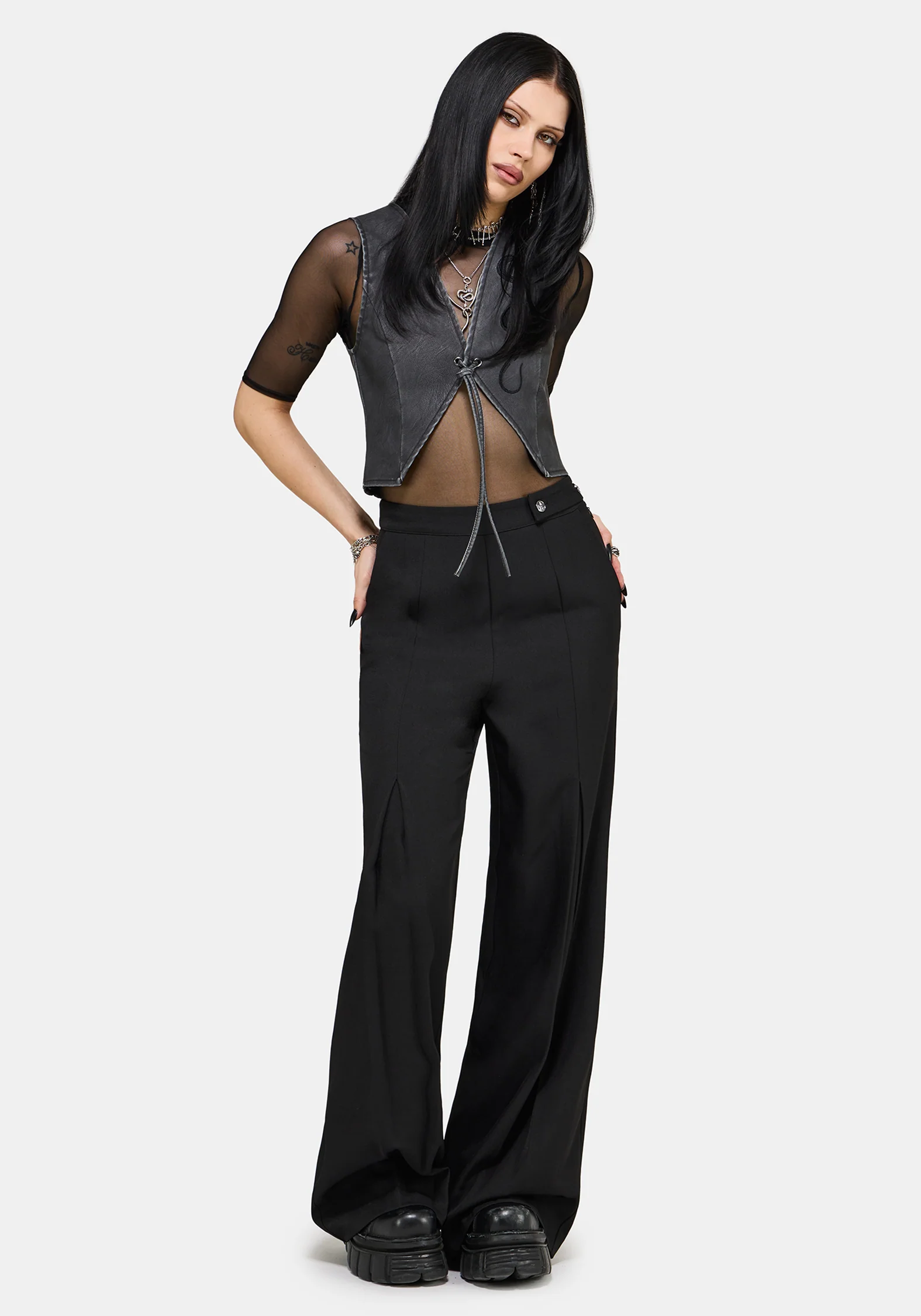 Sirrha PU Serpent Embroidered Waistcoat - Image 3
