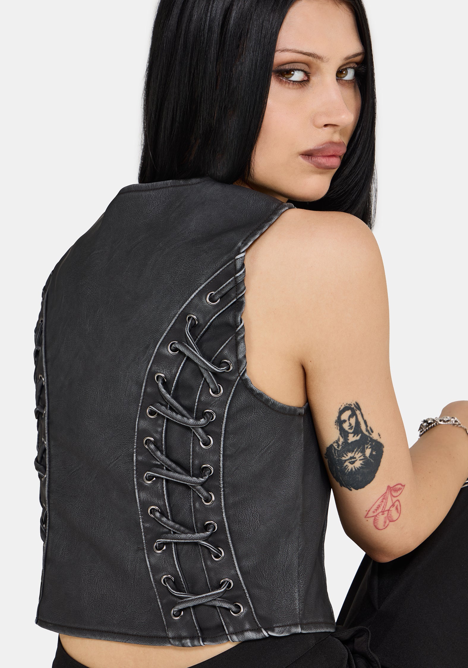 Sirrha PU Serpent Embroidered Waistcoat - Image 5