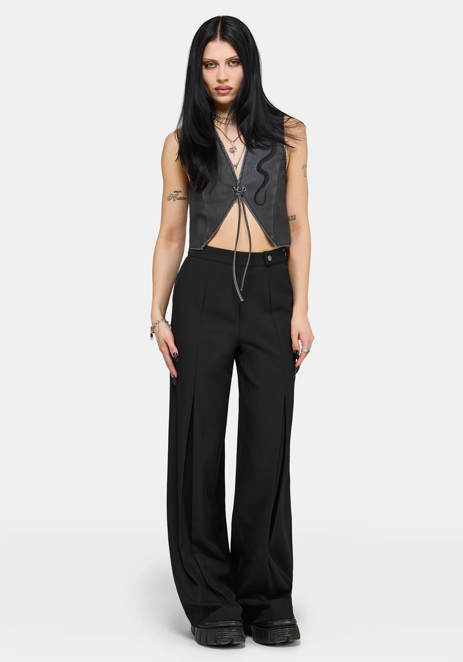 Sirrha PU Serpent Embroidered Waistcoat - Image 7