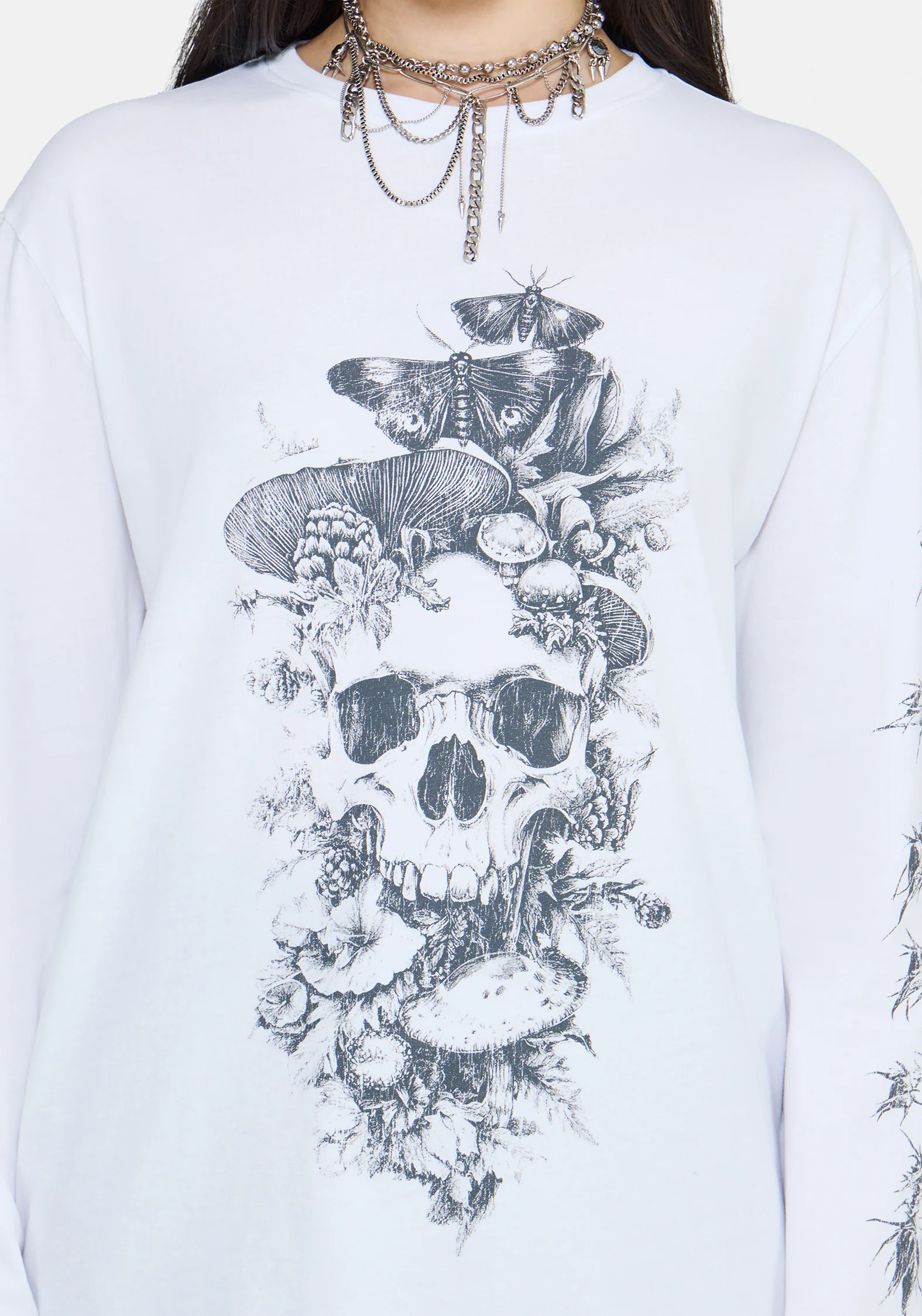Skulla Long Sleeve Oversized T-Shirt - Image 2
