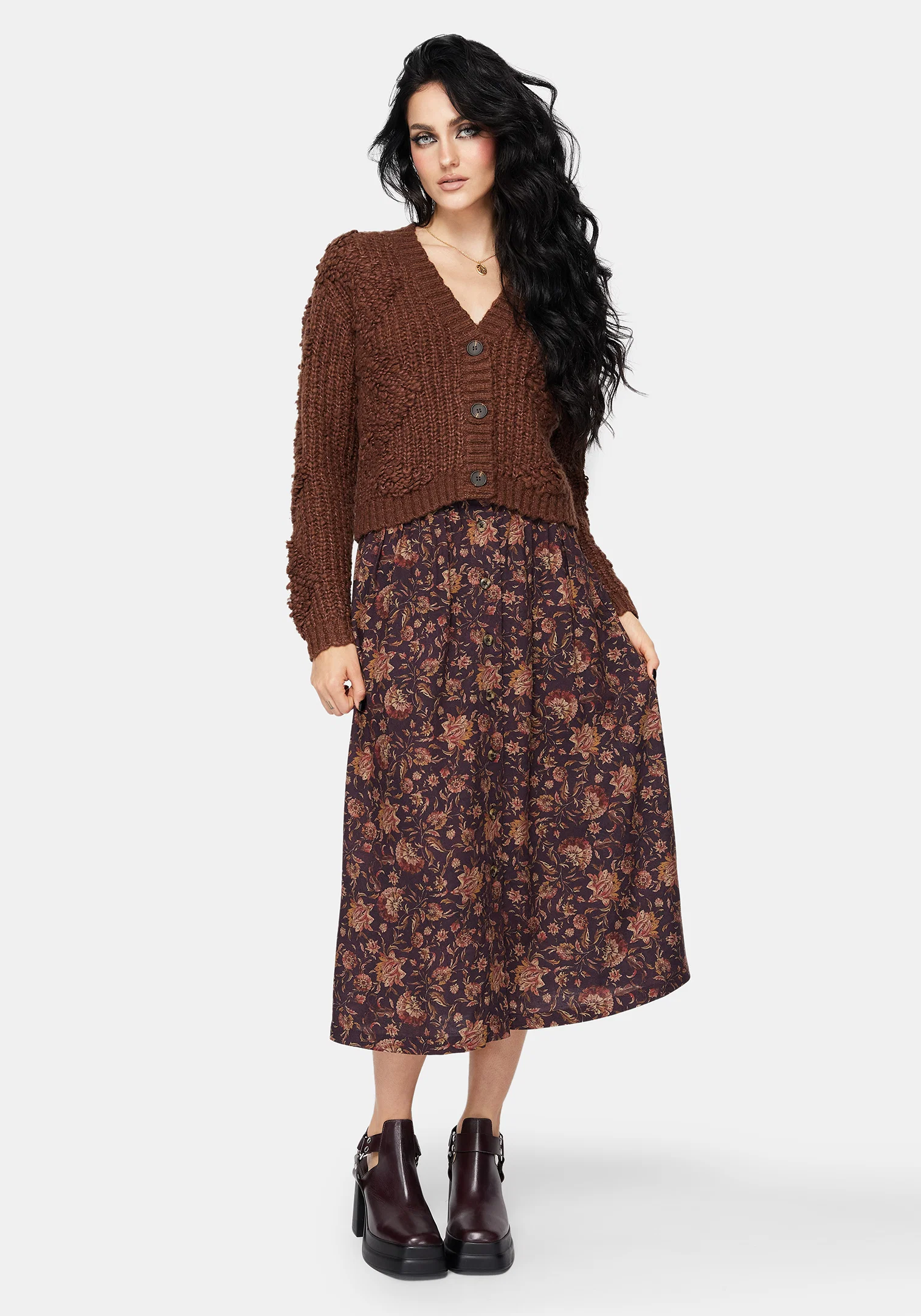 Skye Button Down Midi Skirt - Image 4