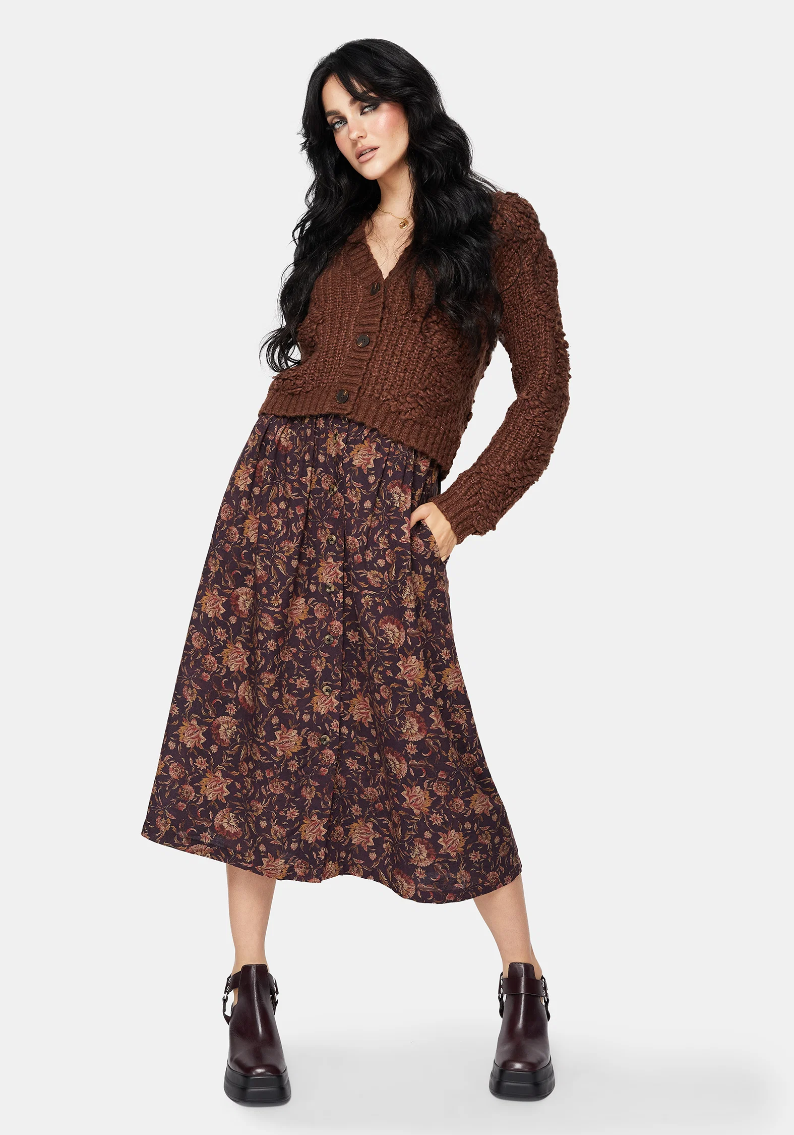 Skye Button Down Midi Skirt - Image 6