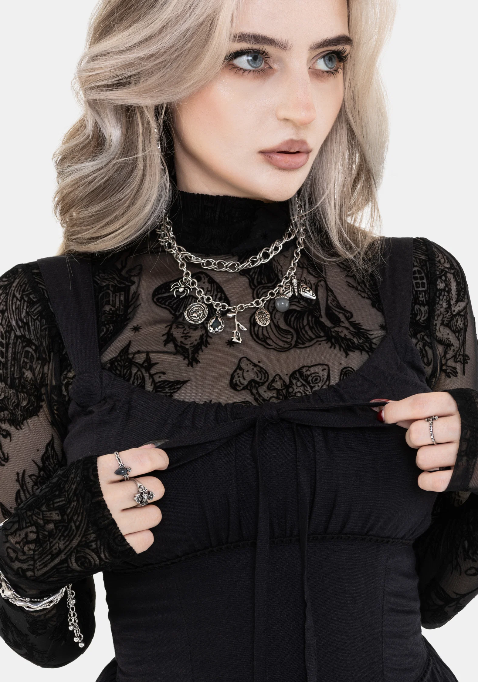 Skye Shirred Back Midaxi Dress - Black - Image 5
