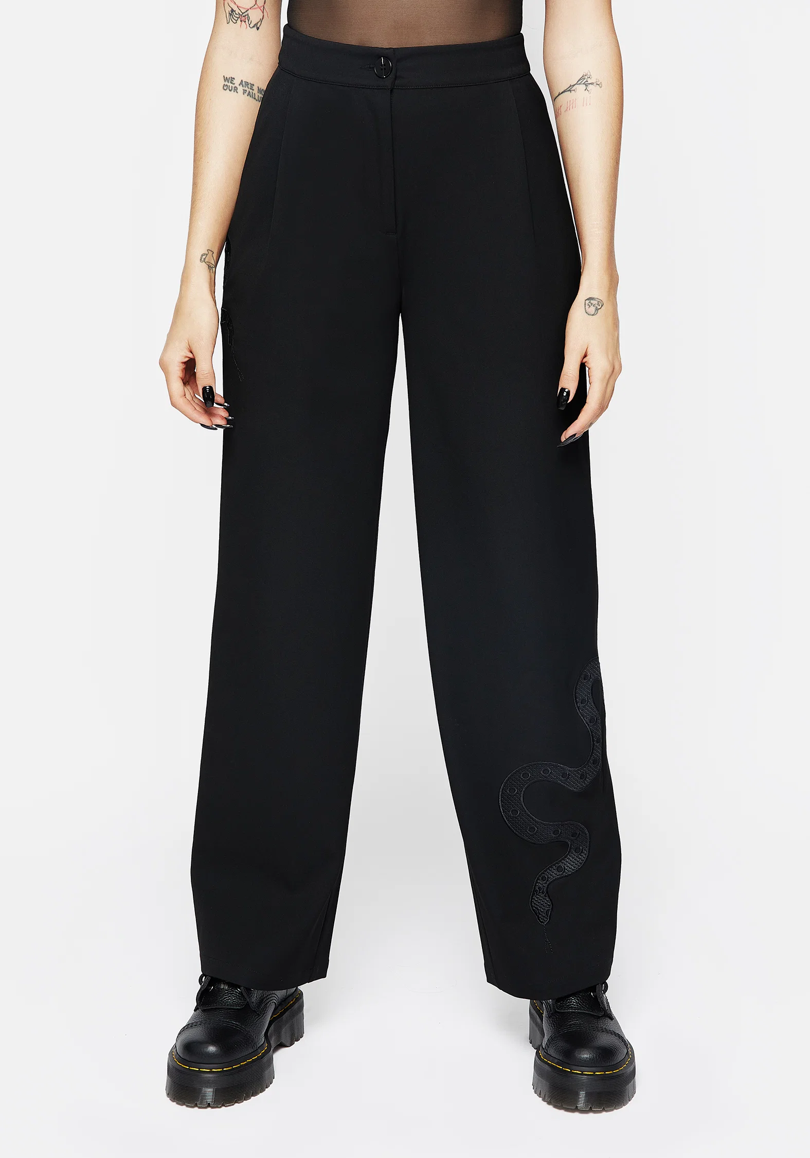 Slither Snake Embroidered Tailored Trousers - Image 4