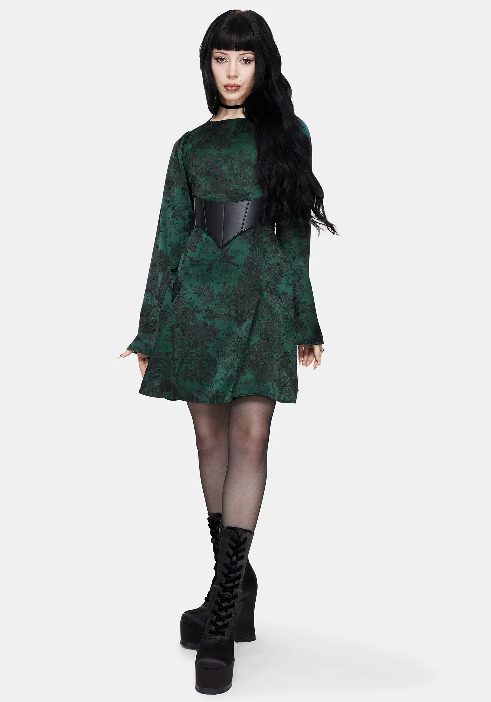 Solara Toile Print Mini Dress - Image 4
