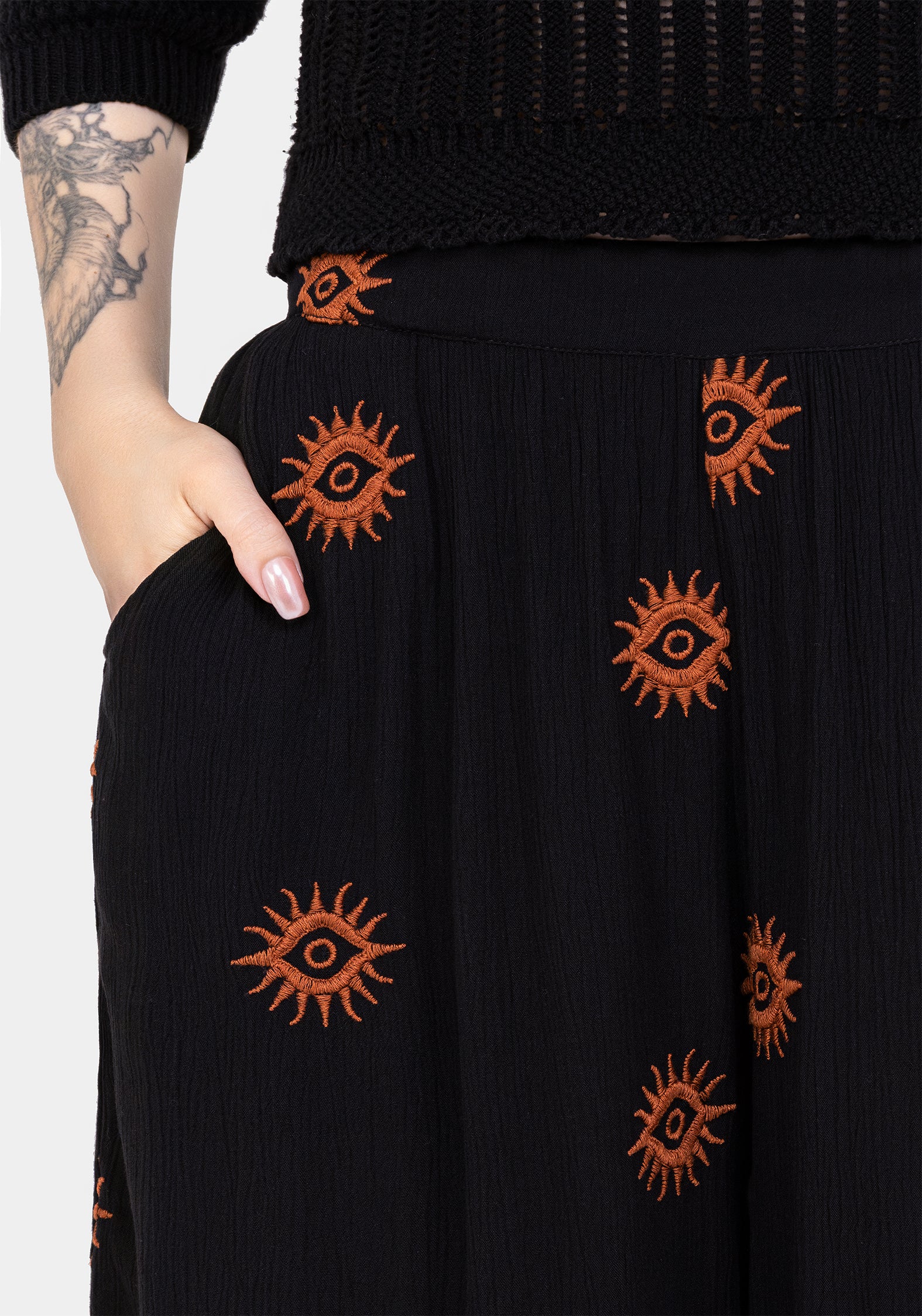 Solstice Embroidered Wide Leg Culotte - Image 2