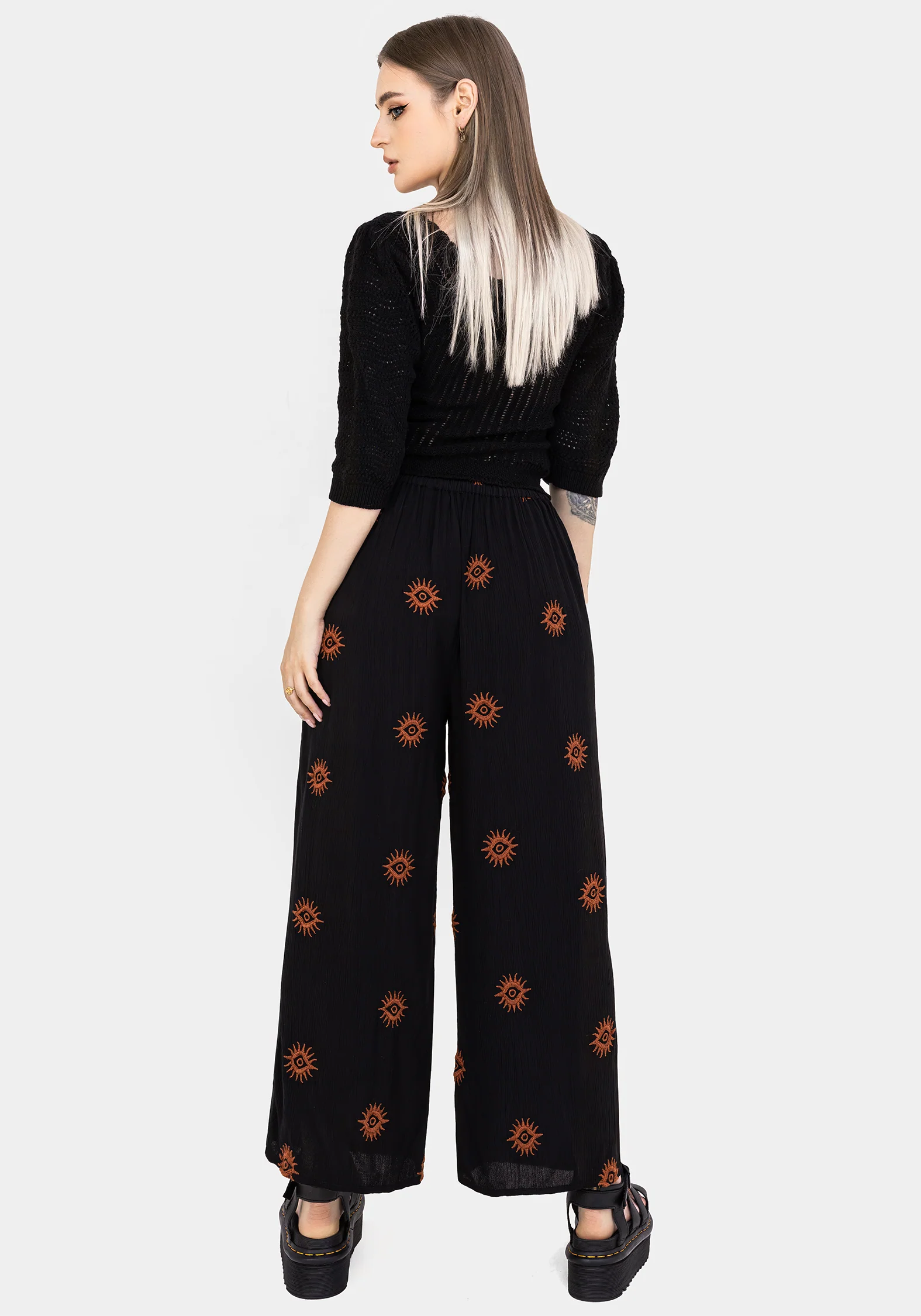 Solstice Embroidered Wide Leg Culotte - Image 3