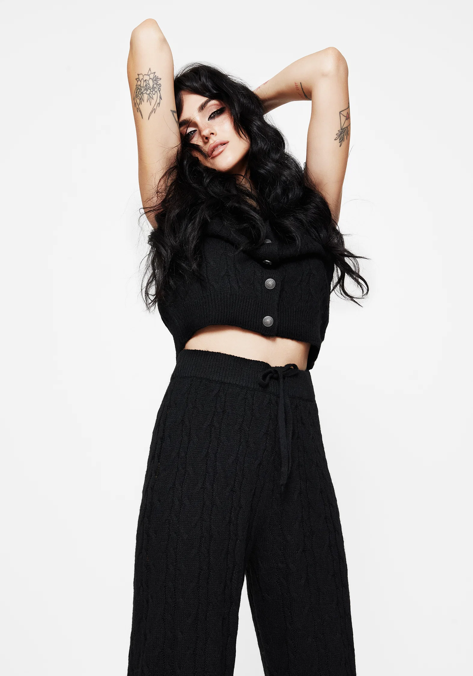 Sophia Cable Knit Wide Leg Trouser - Image 5