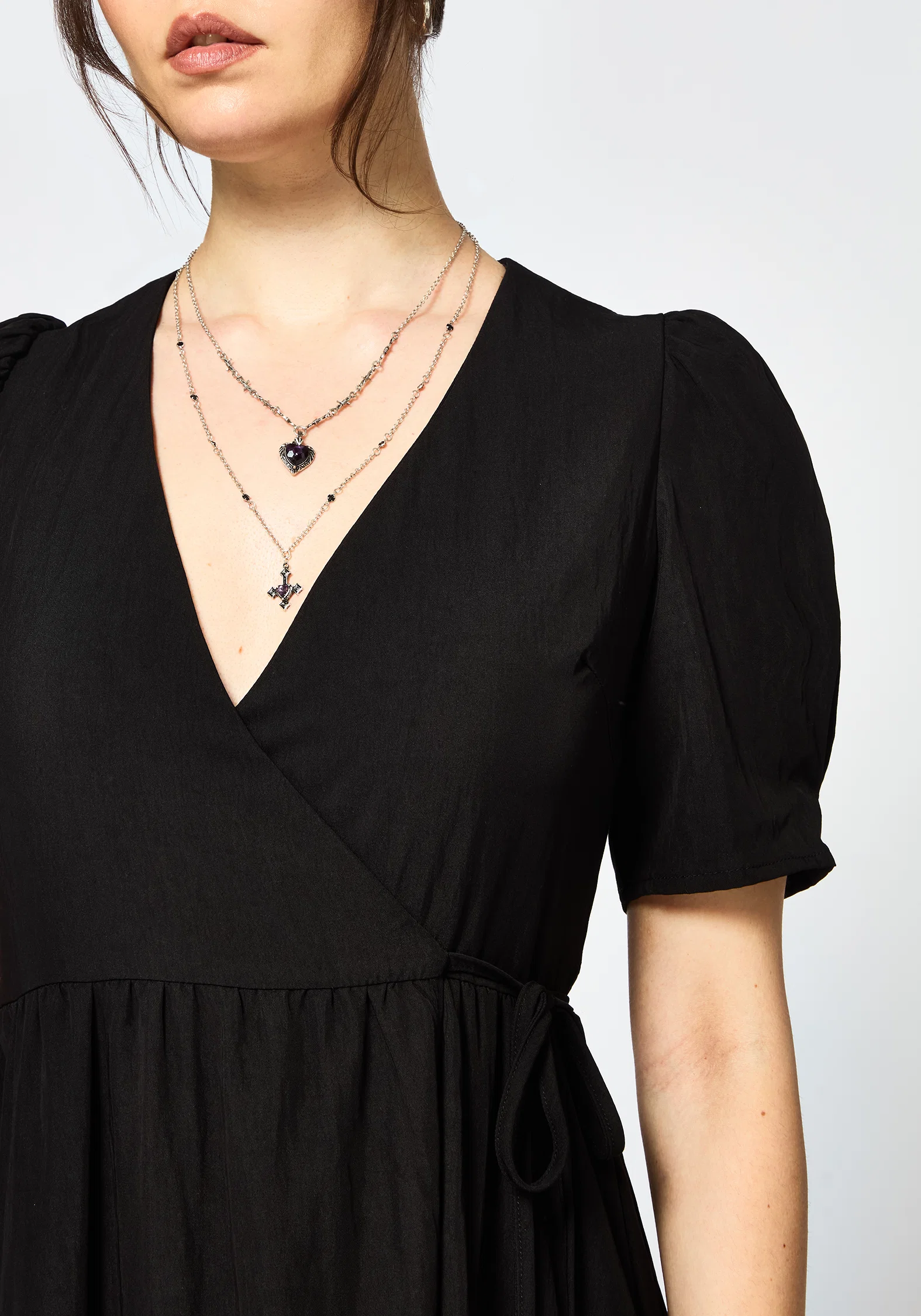 Sorelle Lace Hem Wrap Midaxi Dress - Image 3