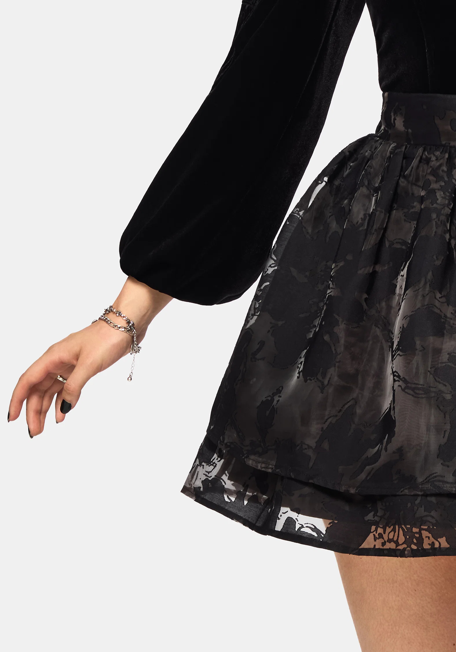 Spectre Layered Contrast Lining Mini Skirt - Image 3